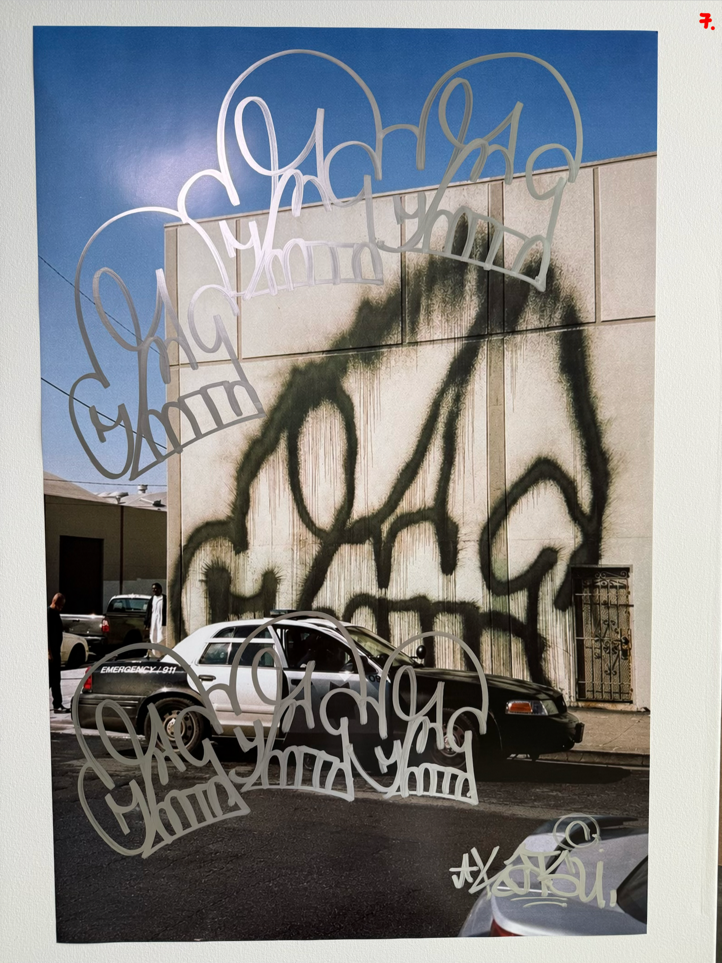 Image of the KATSU Skull Cop #7 poster laid out.