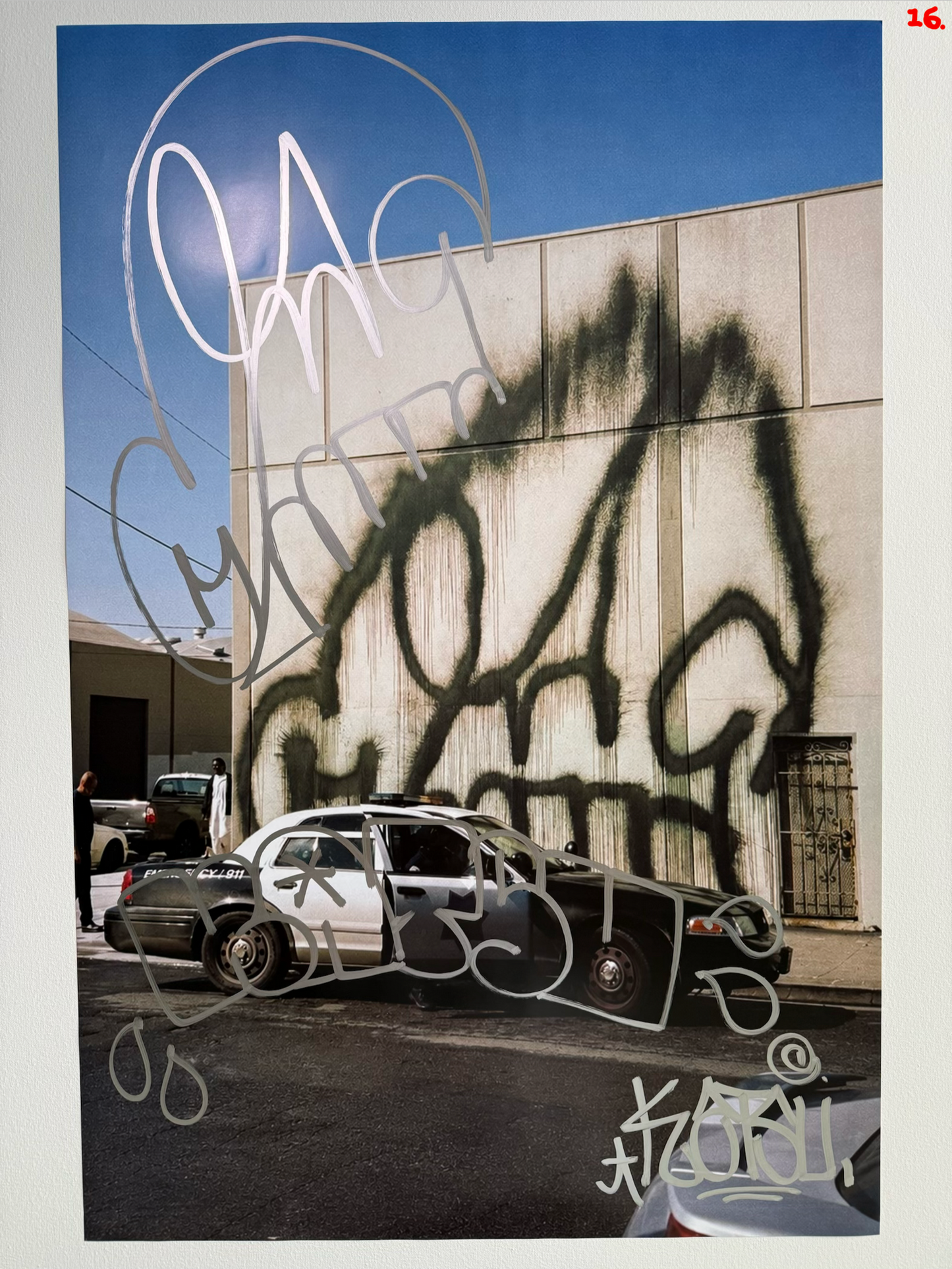 Image of the KATSU Skull Cop #16 poster laid out.