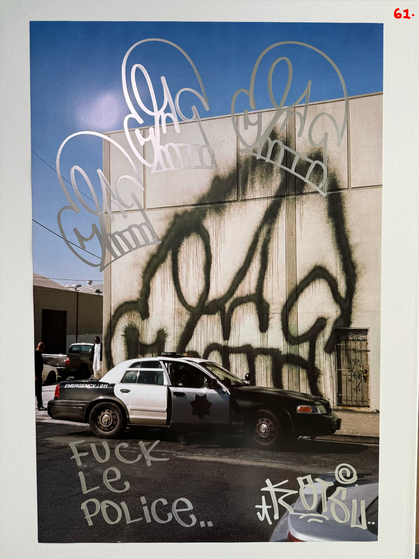 Image of the KATSU Skull Cop #61 poster laid out.