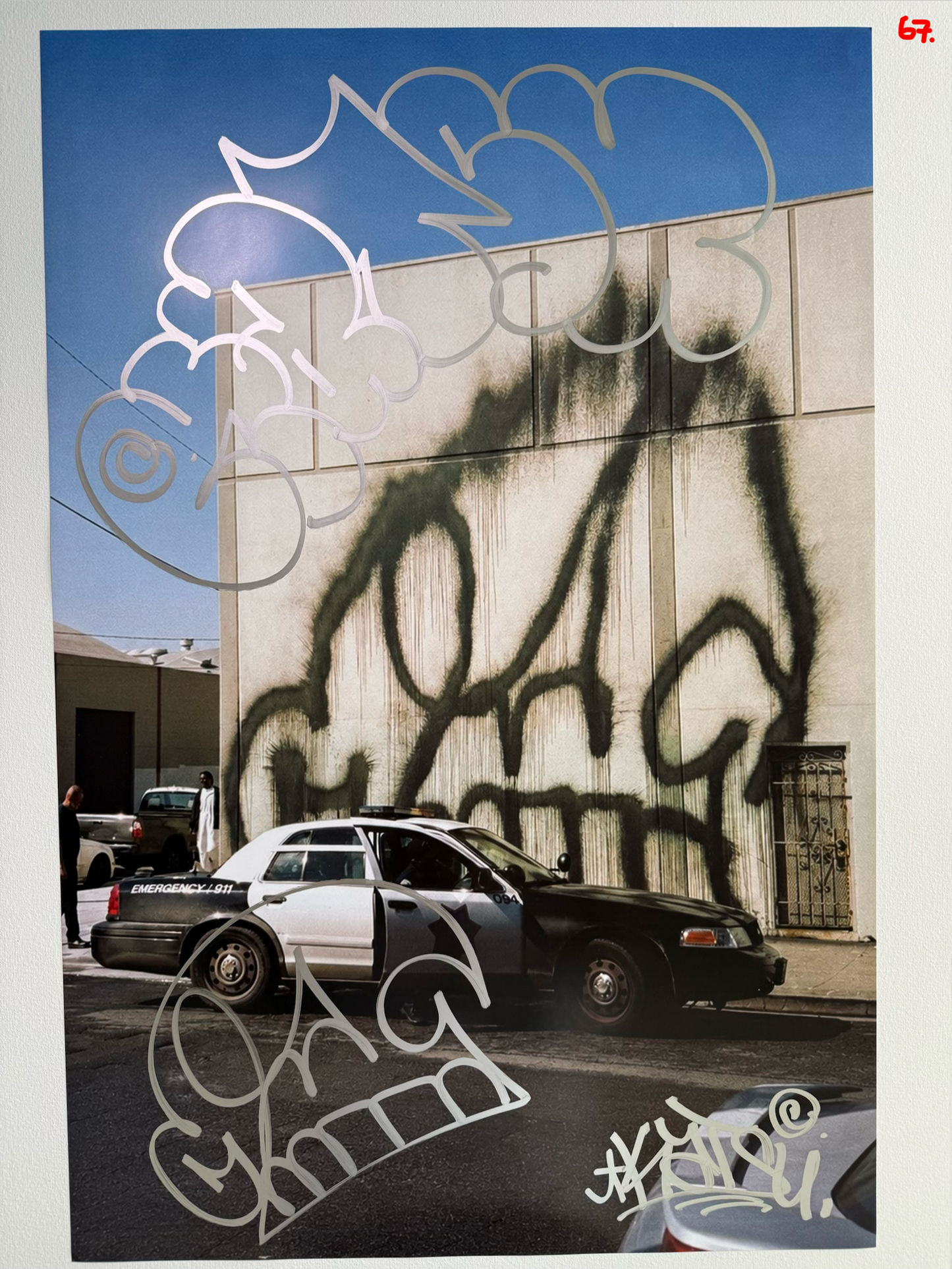 Image of the KATSU Skull Cop #67 poster laid out.