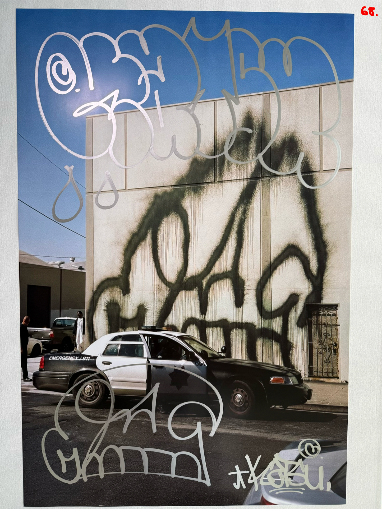 Image of the KATSU Skull Cop #68 poster laid out.