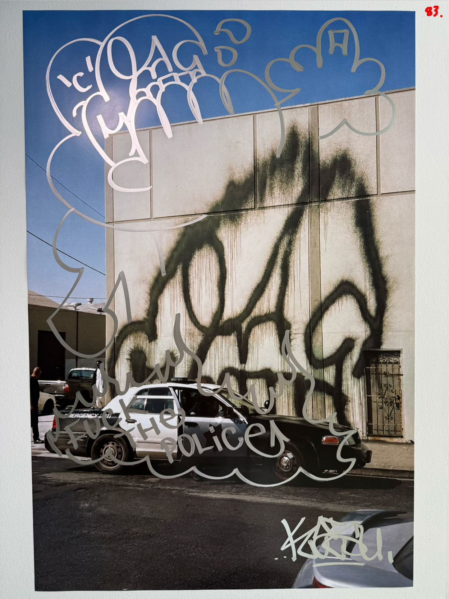 Image of the KATSU Skull Cop #83 poster laid out.