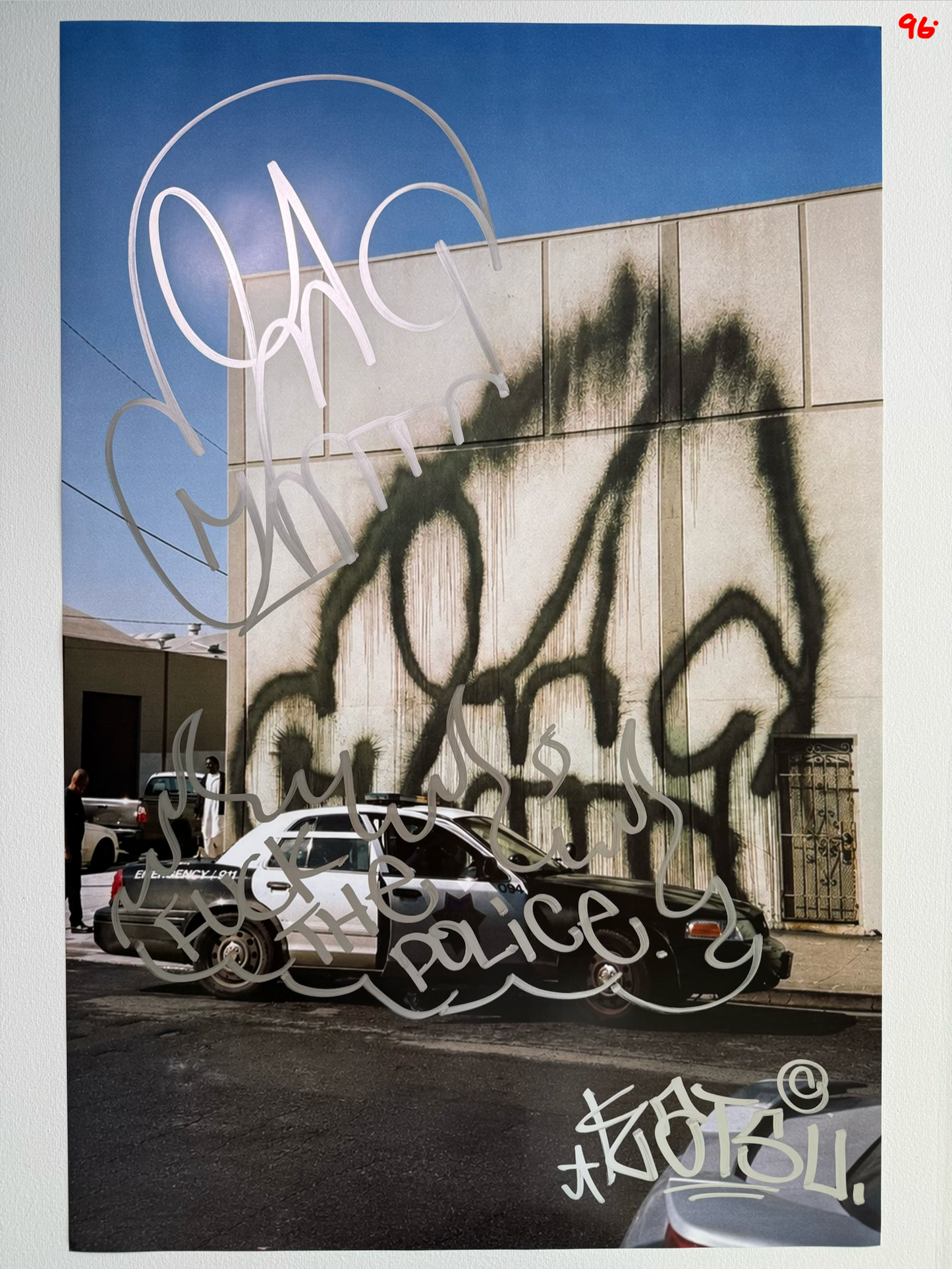 Image of the KATSU Skull Cop #96 poster laid out.