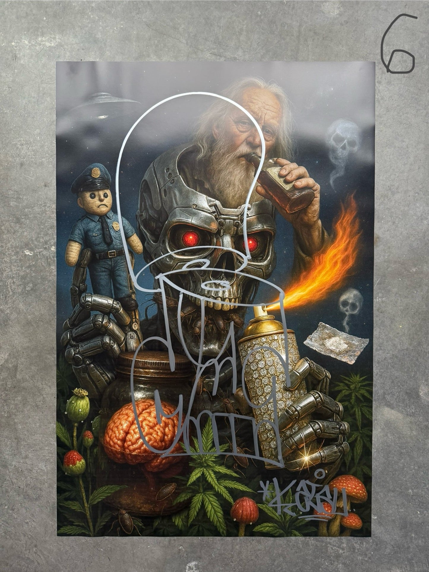 Image of the Toxic God #6 poster laid out.