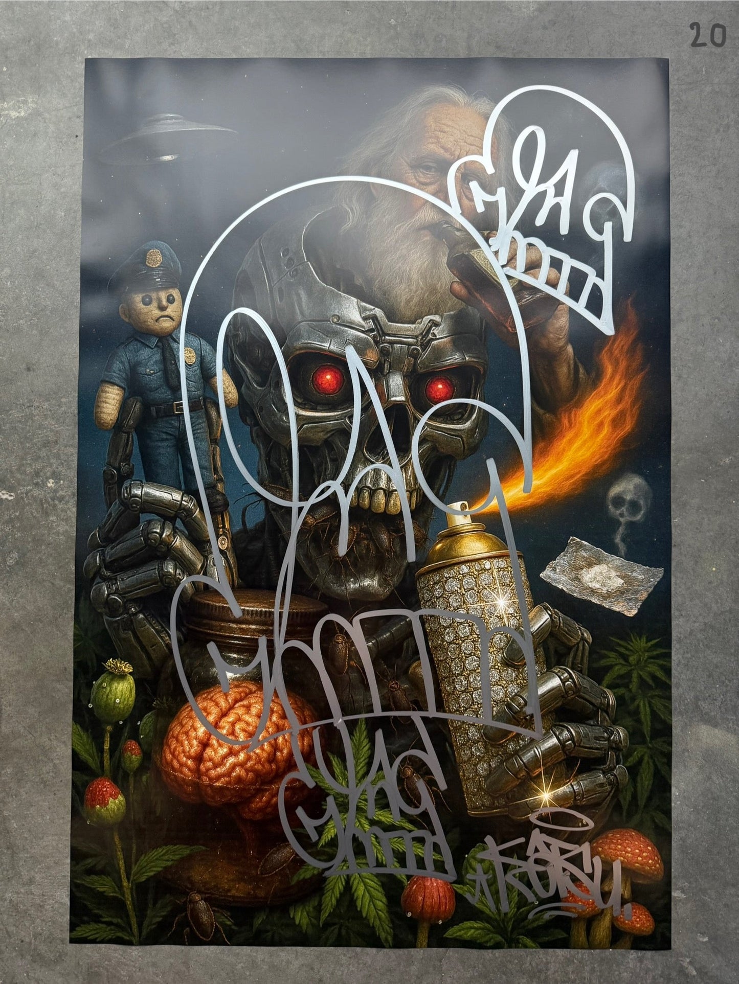 Image of the Toxic God #20 poster laid out.