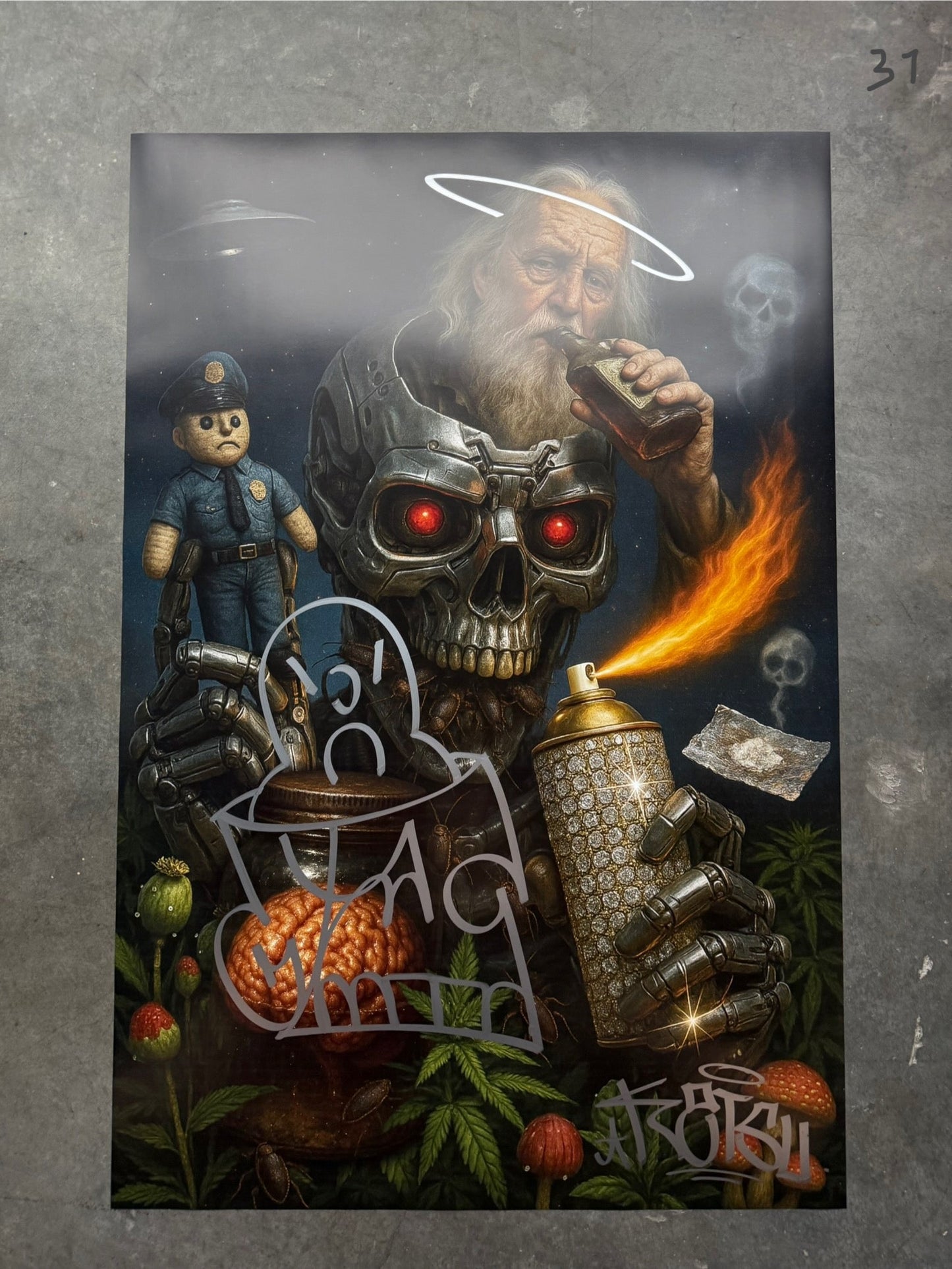 Image of the Toxic God #31 poster laid out.