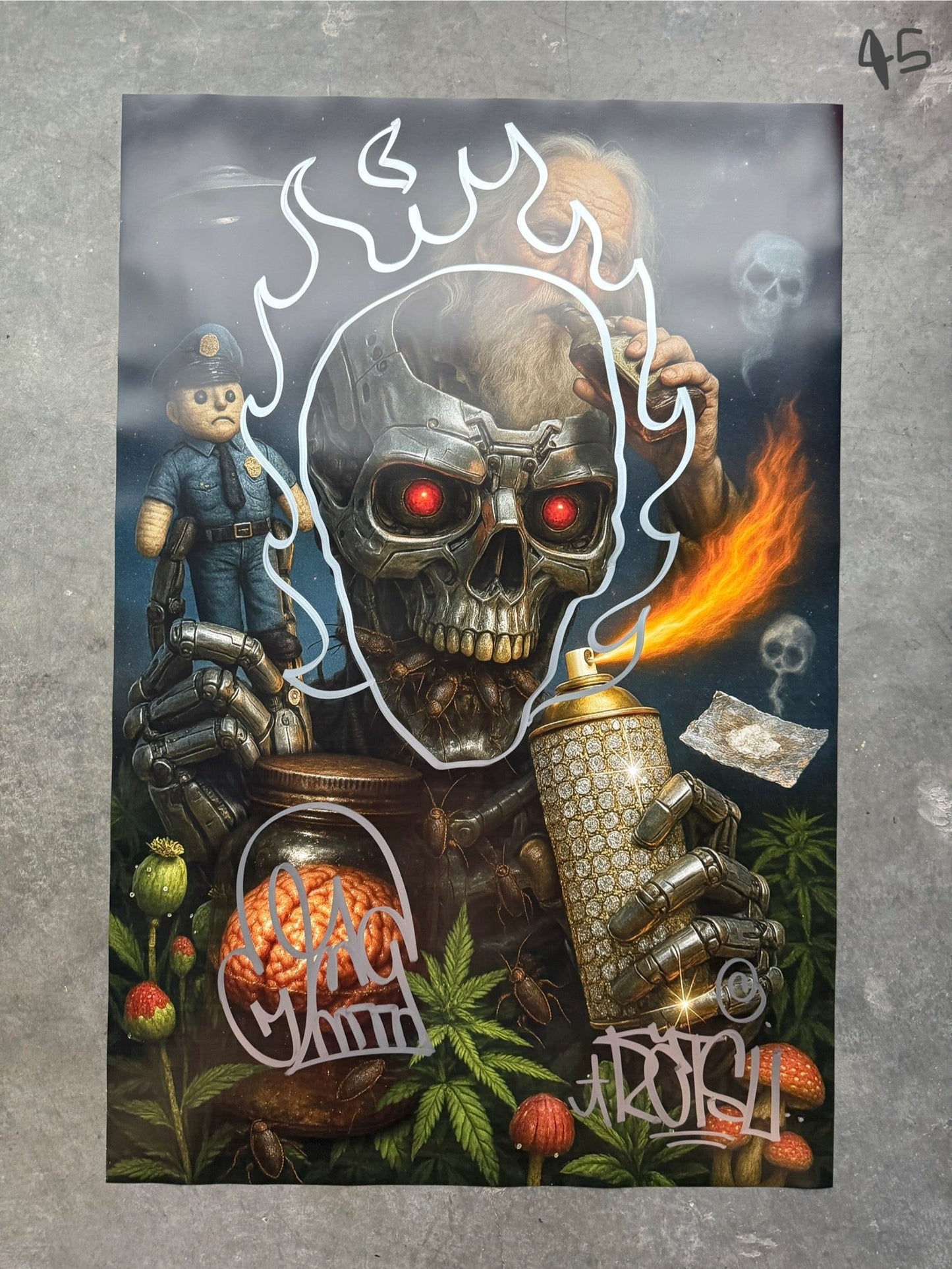 Image of the Toxic God #45 poster laid out.