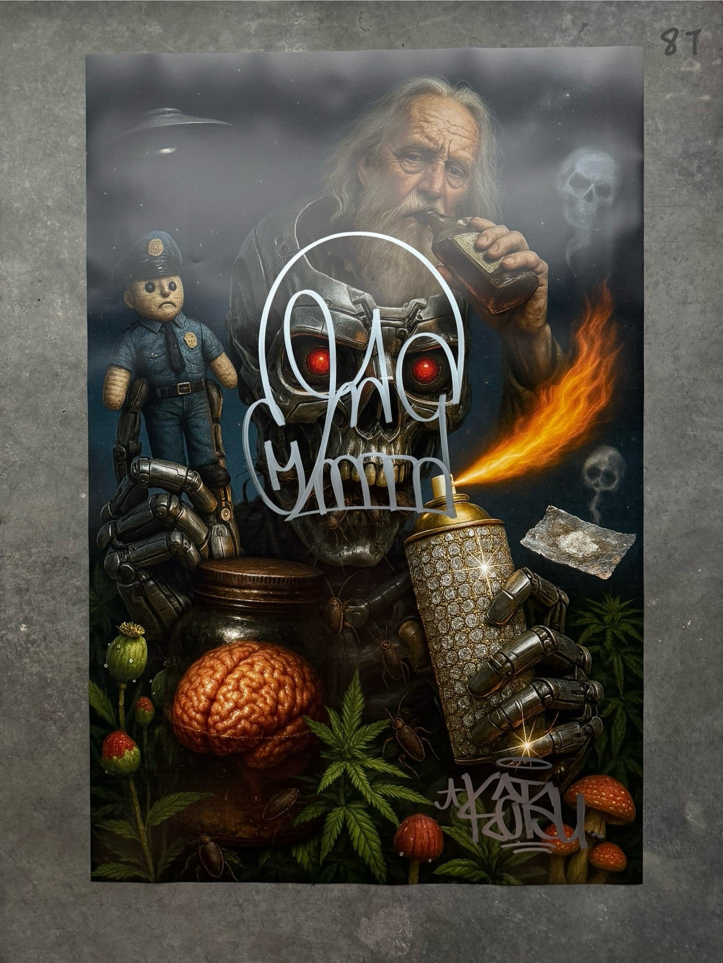 Image of the Toxic God #81 poster laid out.