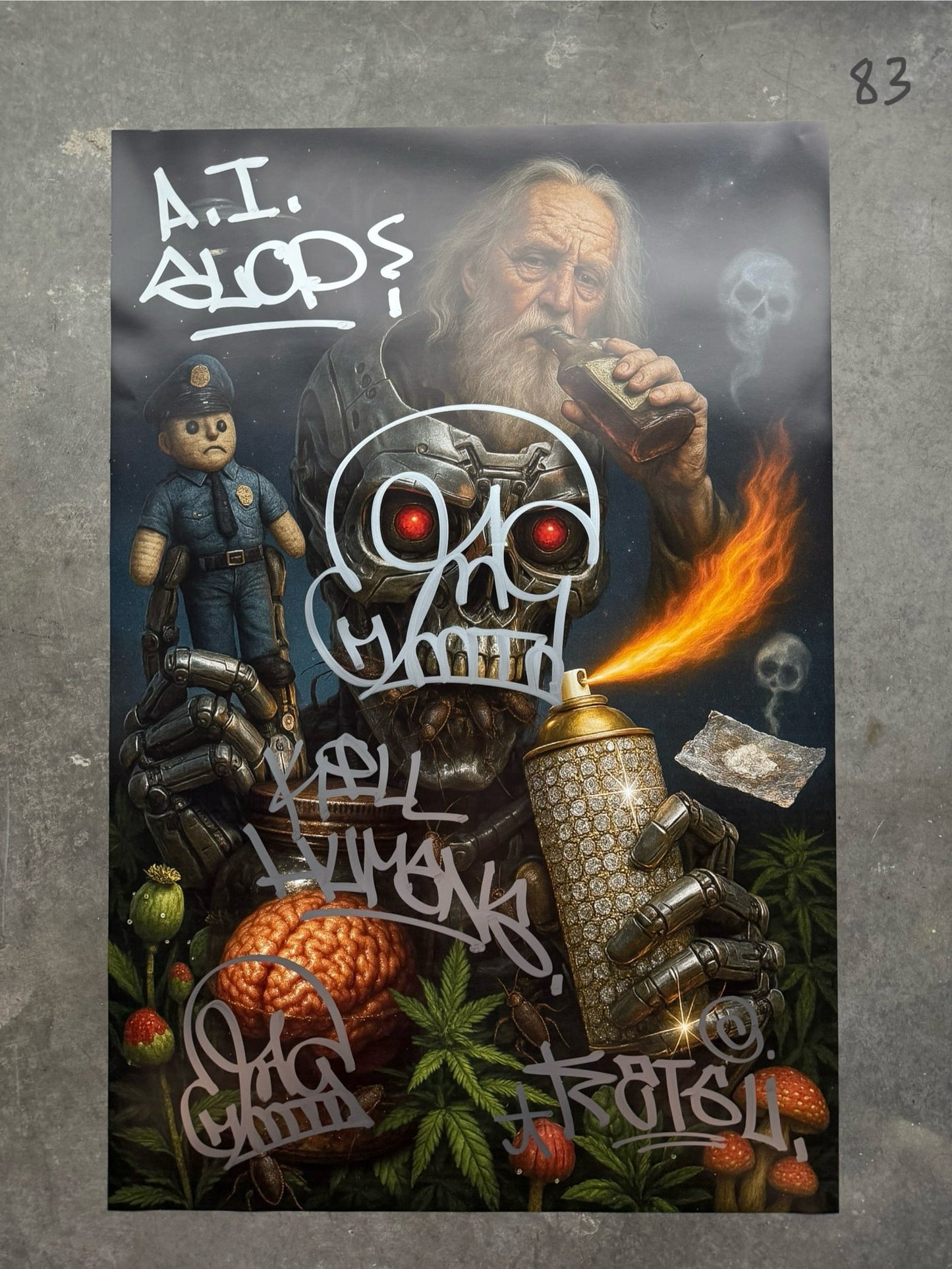 Image of the Toxic God #83 poster laid out.
