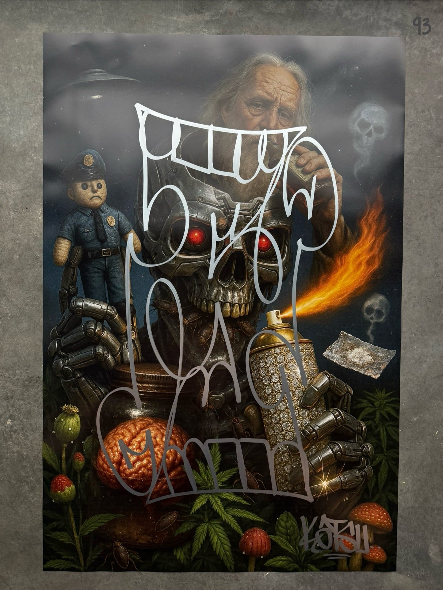 Image of the Toxic God #93 poster laid out.