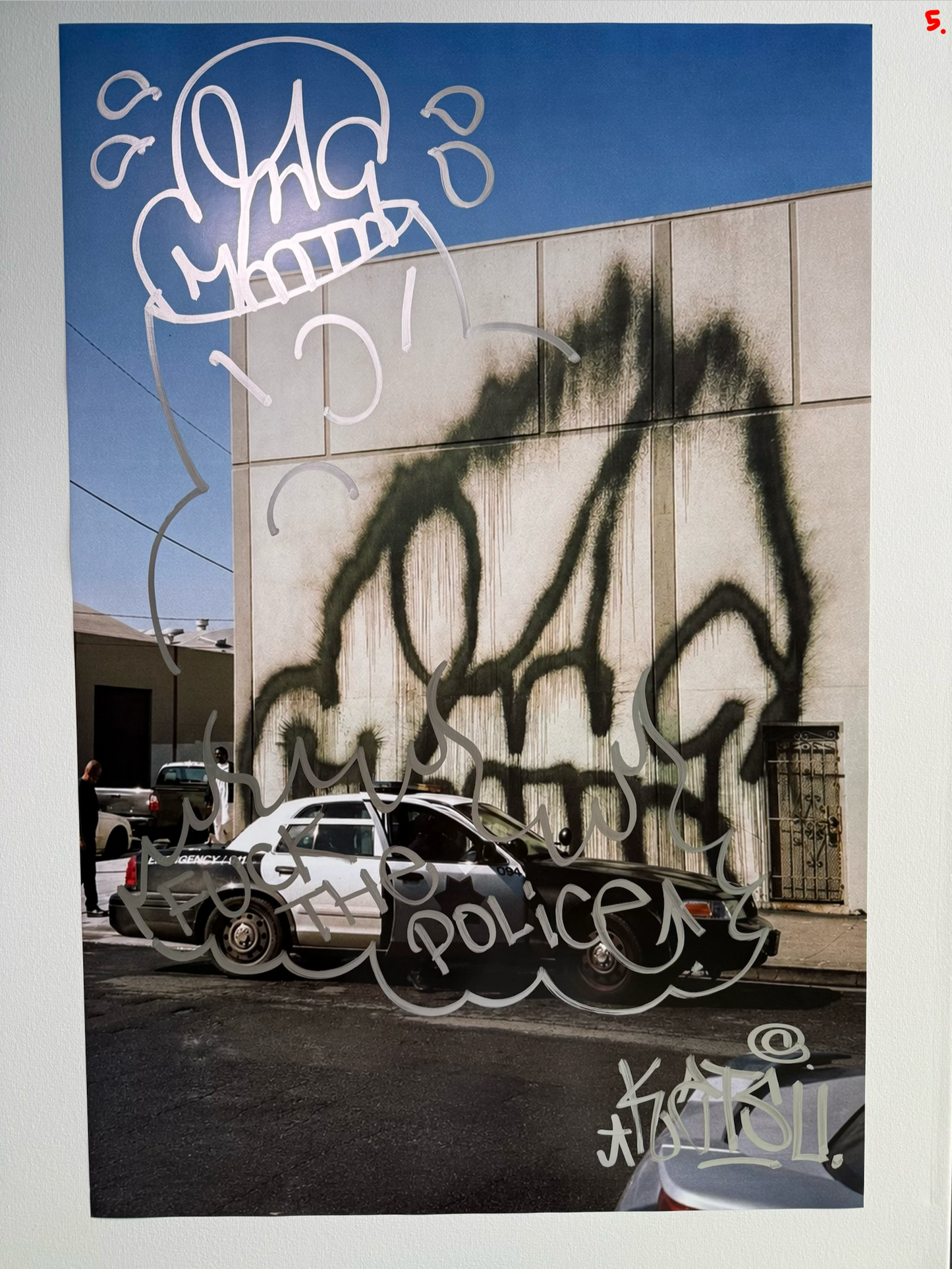 Image of the KATSU Skull Cop #5 poster laid out.