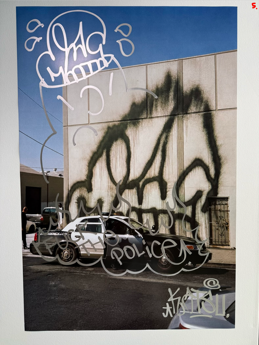 Image of the KATSU Skull Cop #5 poster laid out.