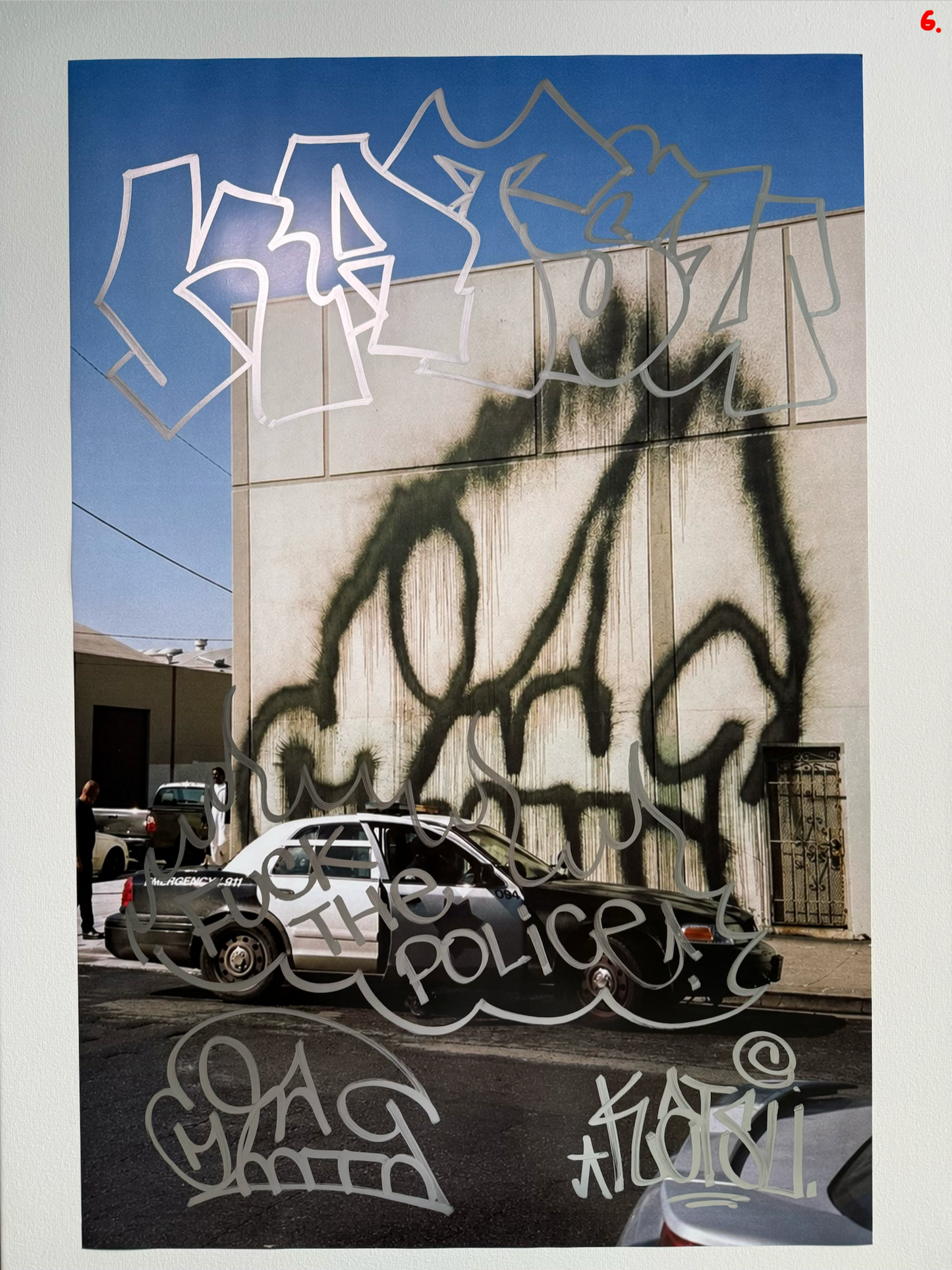 Image of the KATSU Skull Cop #6 poster laid out.