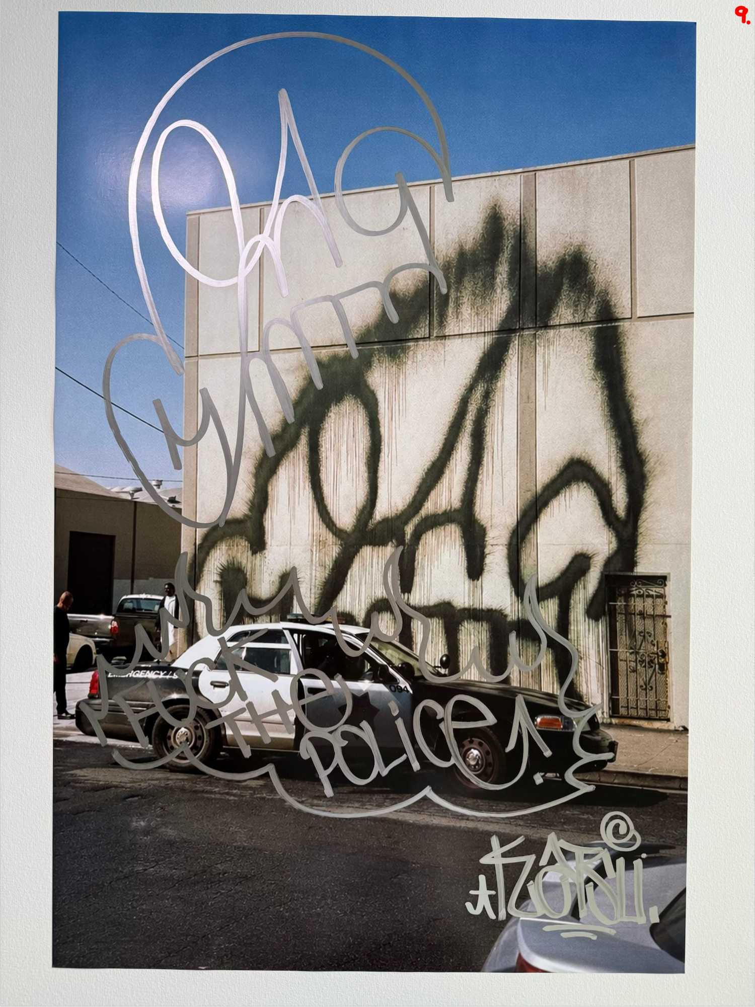 Image of the KATSU Skull Cop #9 poster laid out.