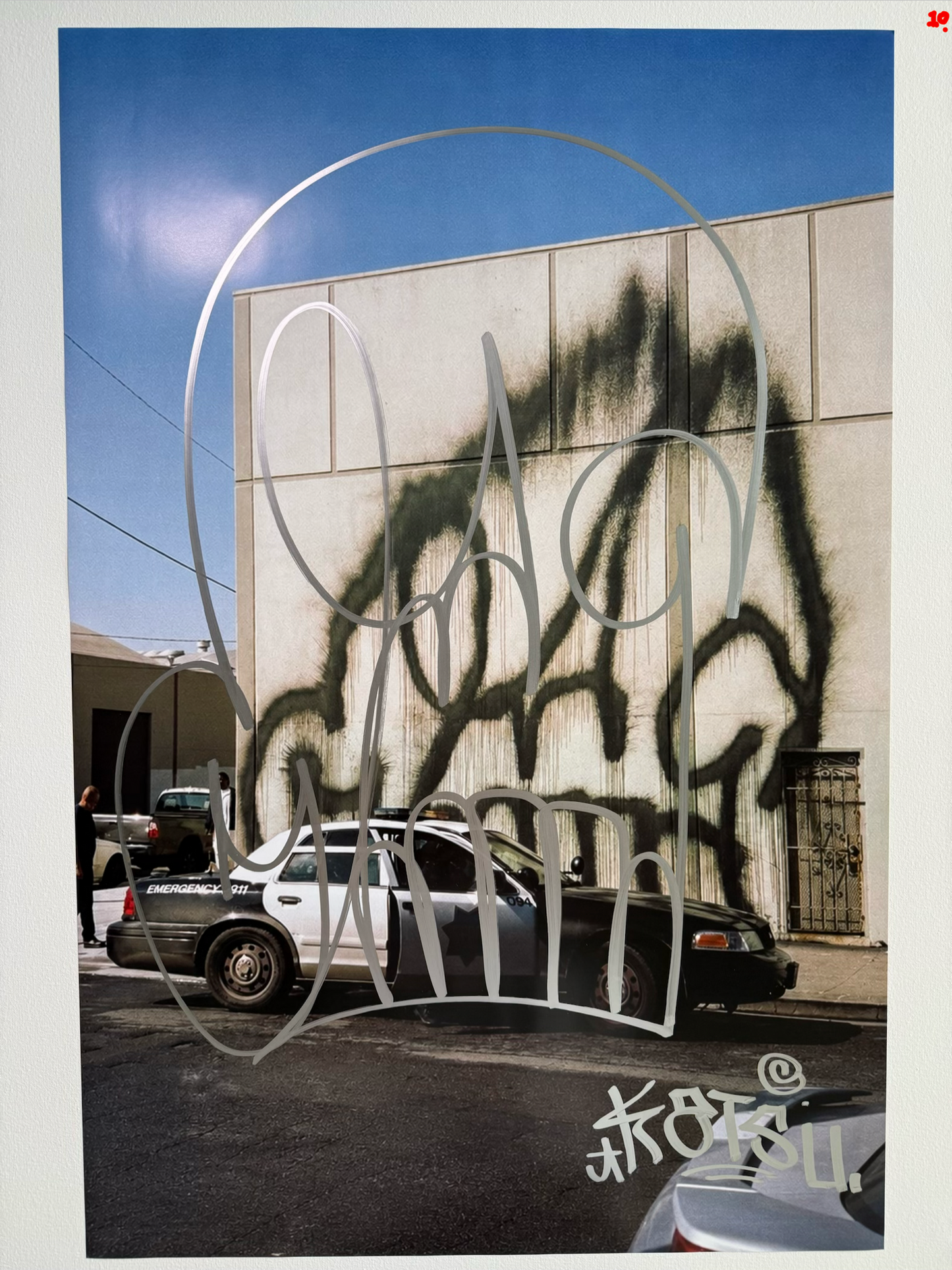 Image of the KATSU Skull Cop #10 poster laid out.