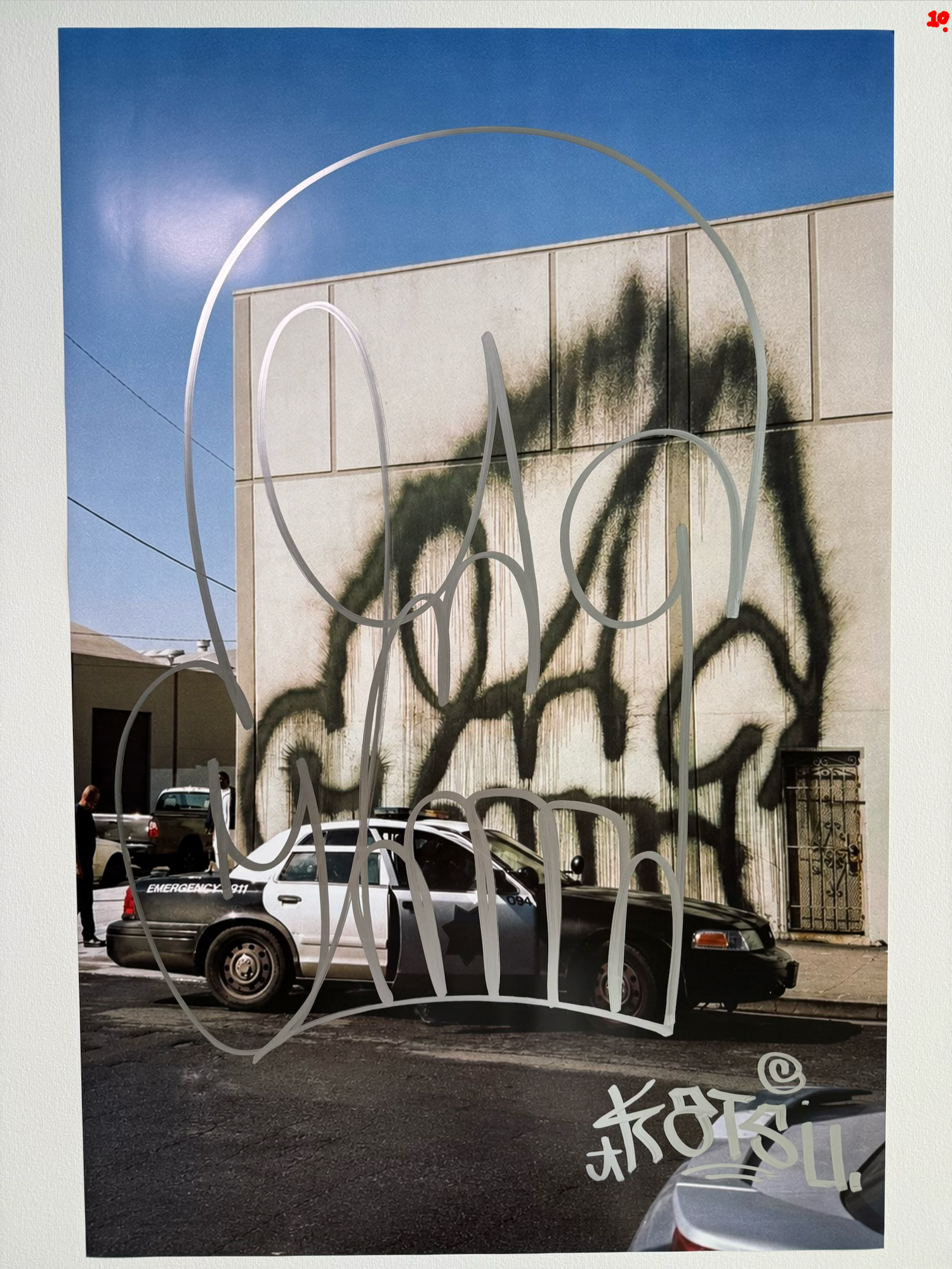 Image of the KATSU Skull Cop #10 poster laid out.