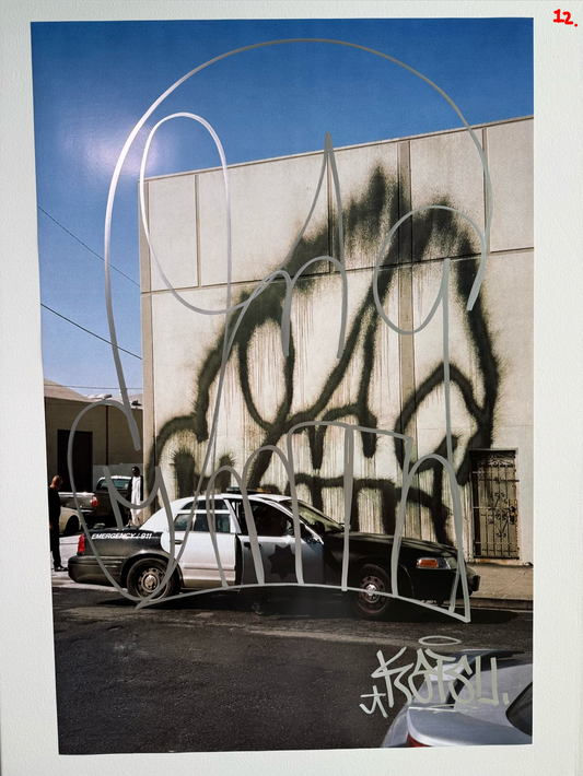 Image of the KATSU Skull Cop #12 poster laid out.
