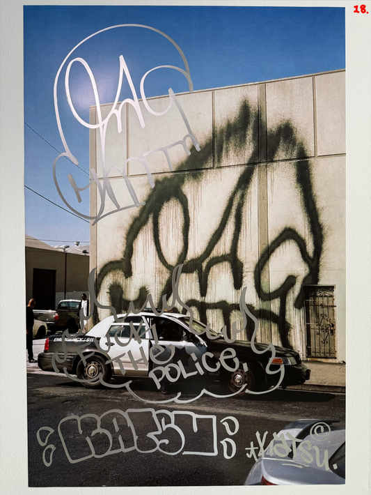 Image of the KATSU Skull Cop #18 poster laid out.