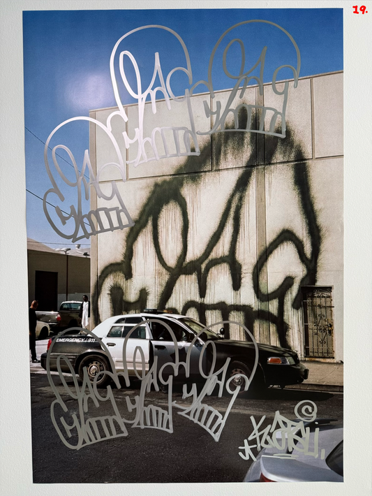 Image of the KATSU Skull Cop #19 poster laid out.