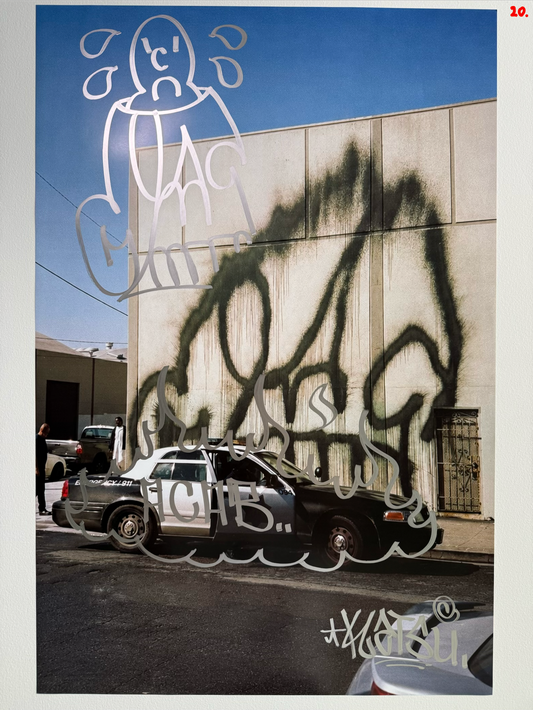 Image of the KATSU Skull Cop #20 poster laid out.