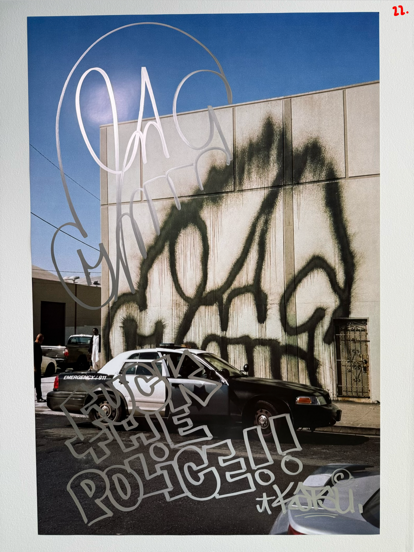 Image of the KATSU Skull Cop #22 poster laid out.