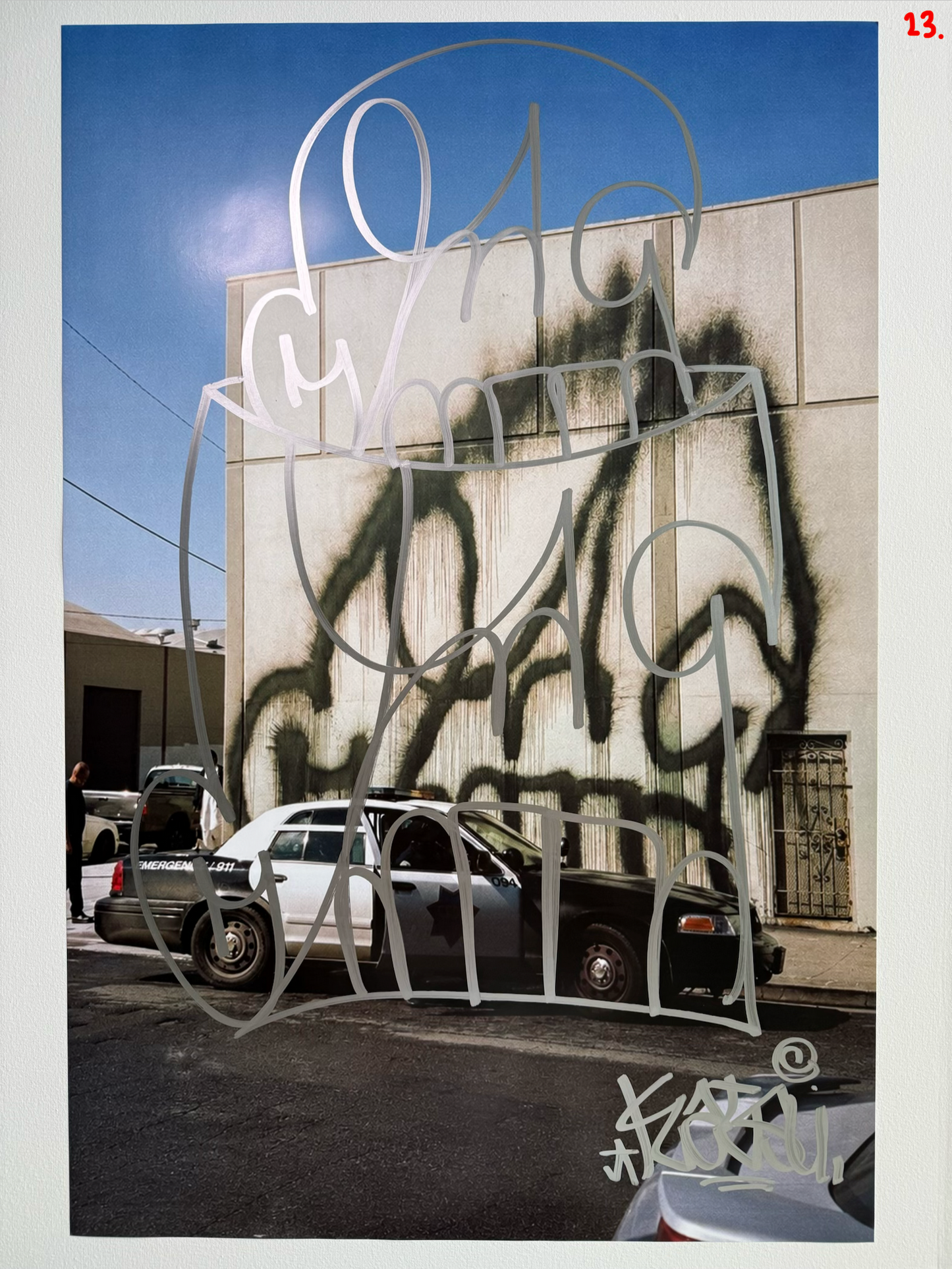 Image of the KATSU Skull Cop #23 poster laid out.