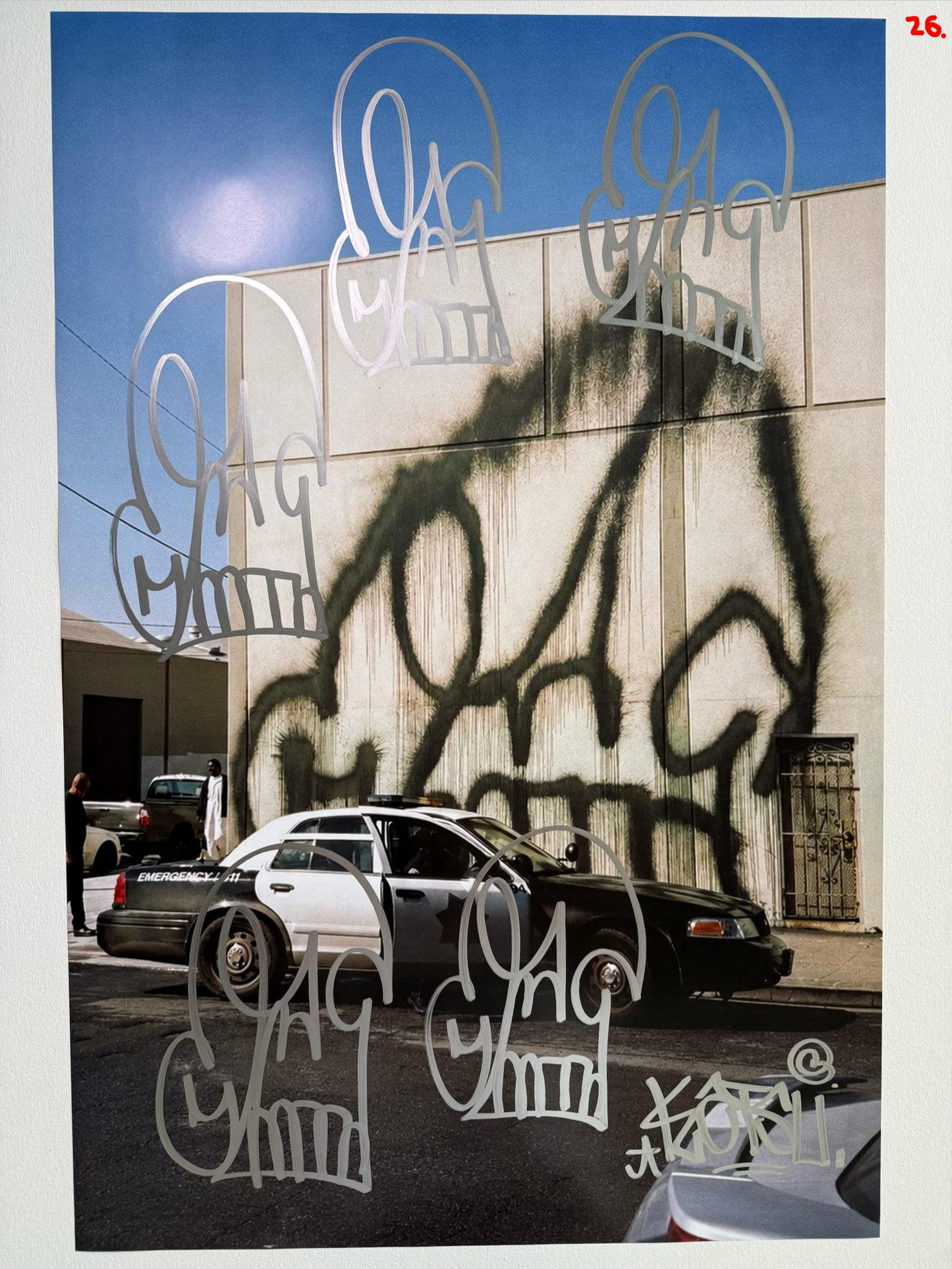 Image of the KATSU Skull Cop #26 poster laid out.