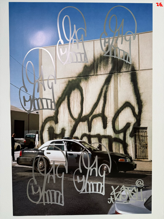 Image of the KATSU Skull Cop #26 poster laid out.