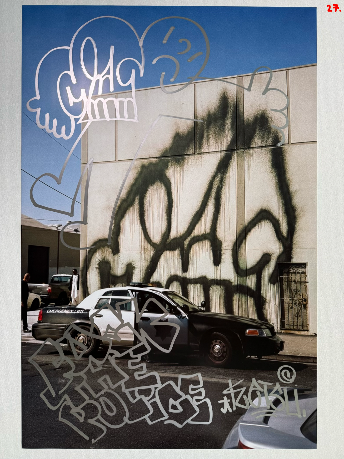 Image of the KATSU Skull Cop #27 poster laid out.