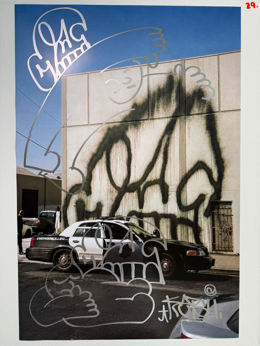 Image of the KATSU Skull Cop #29 poster laid out.