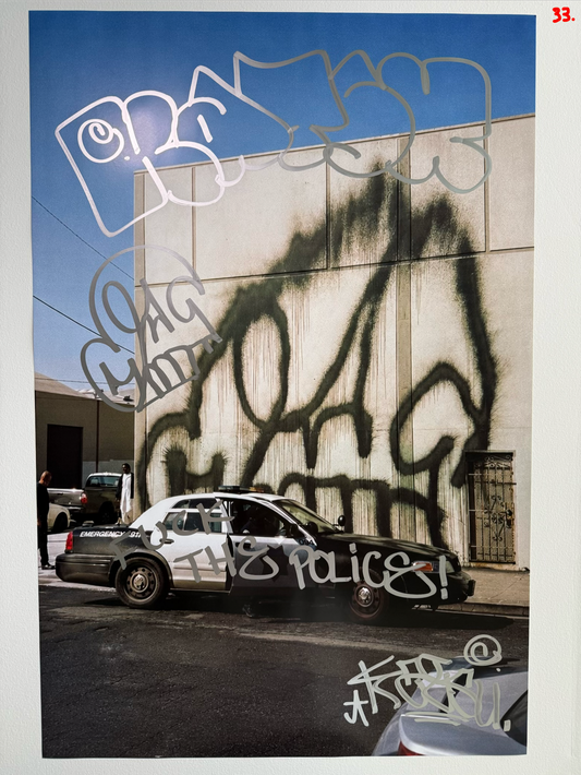 Image of the KATSU Skull Cop #33 poster laid out.