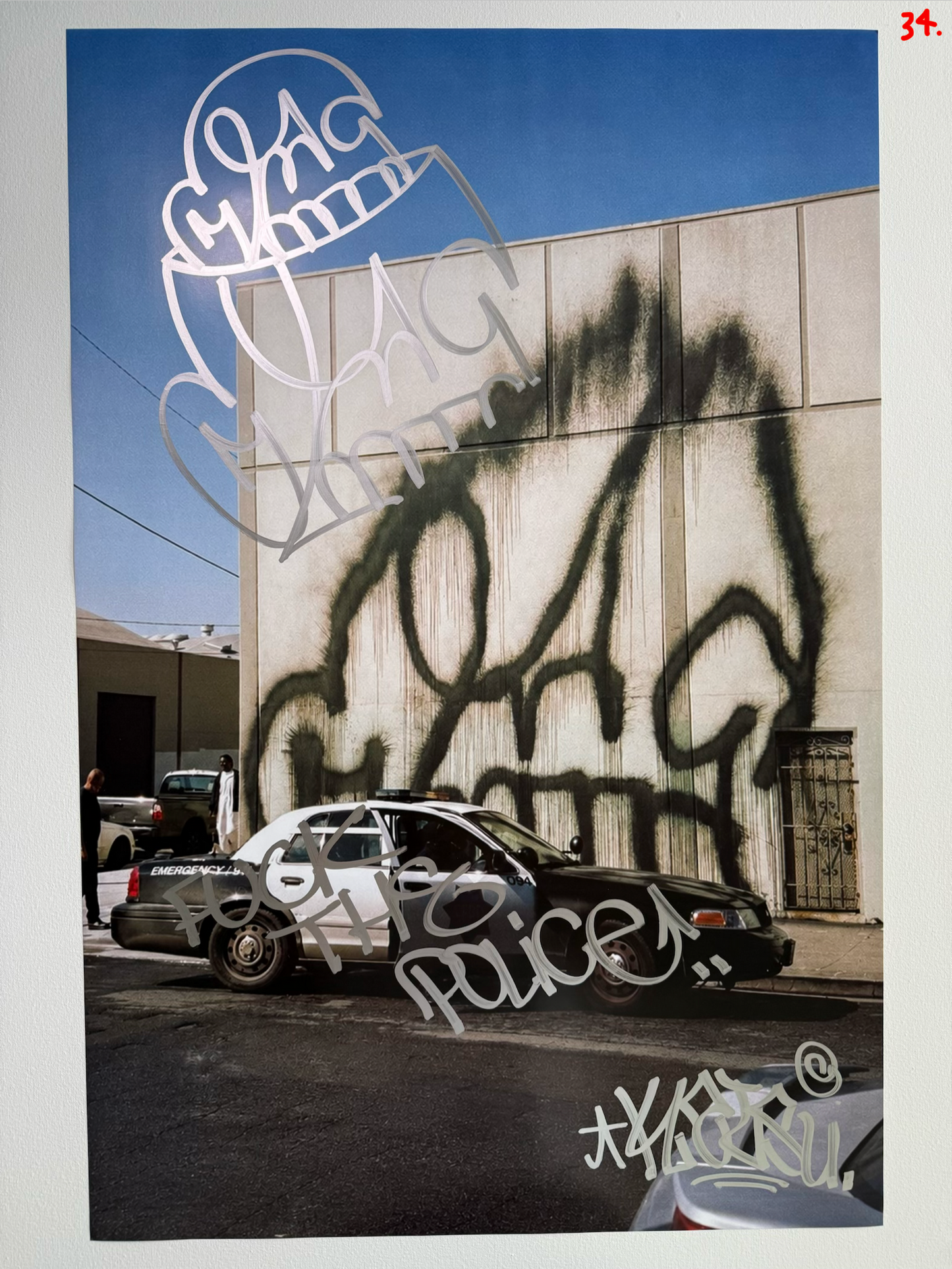 Image of the KATSU Skull Cop #34 poster laid out.