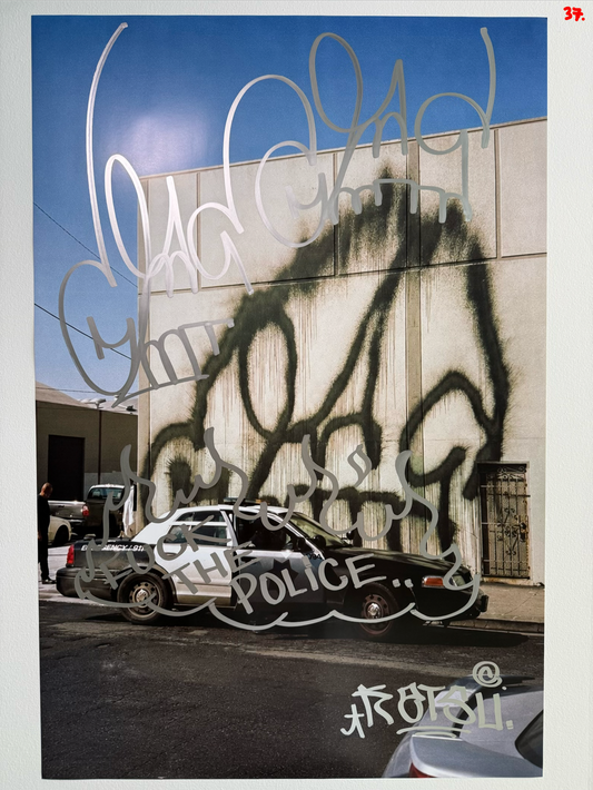 Image of the KATSU Skull Cop #37 poster laid out.