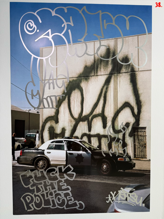 Image of the KATSU Skull Cop #38 poster laid out.