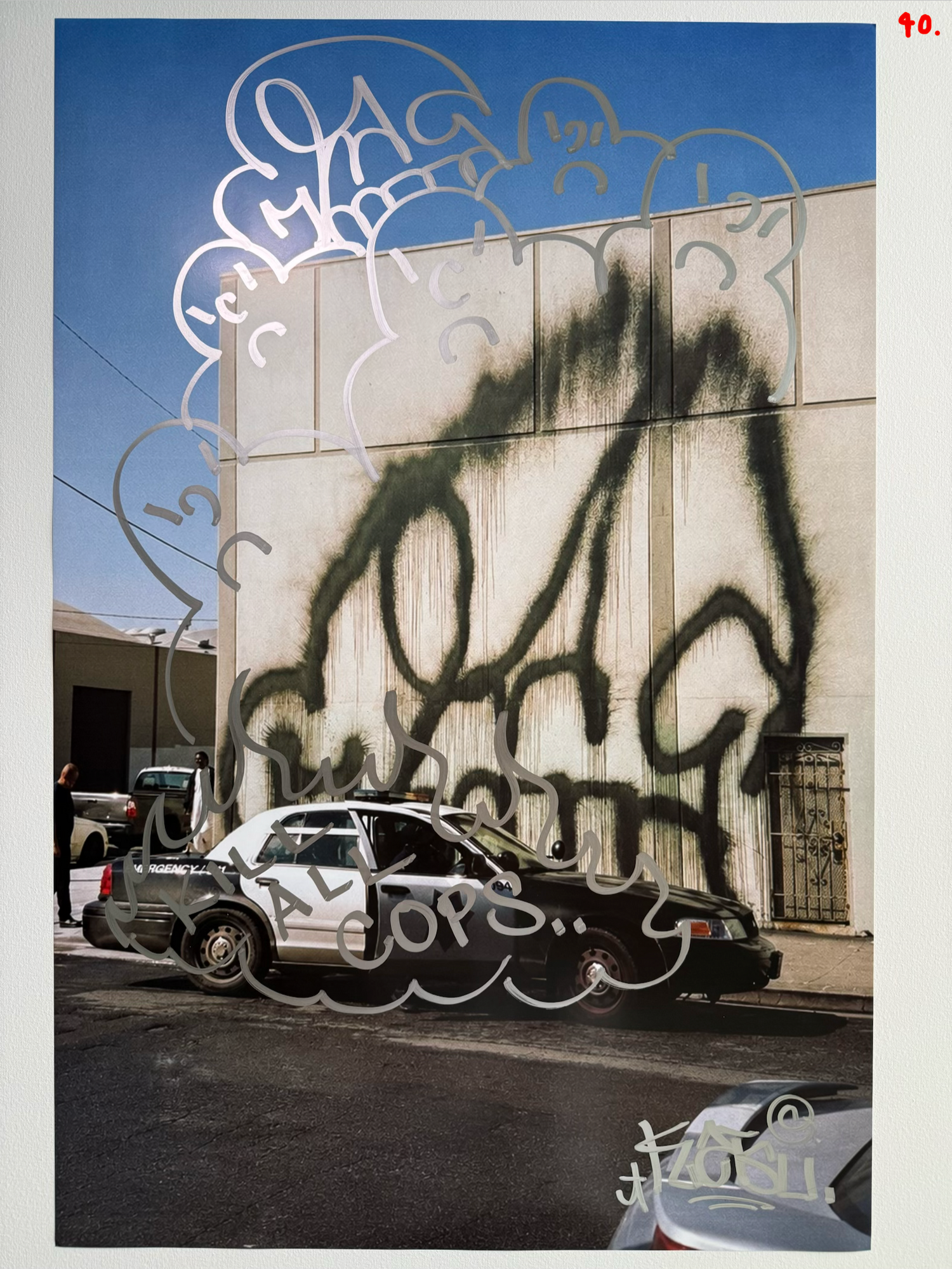 Image of the KATSU Skull Cop #40 poster laid out.
