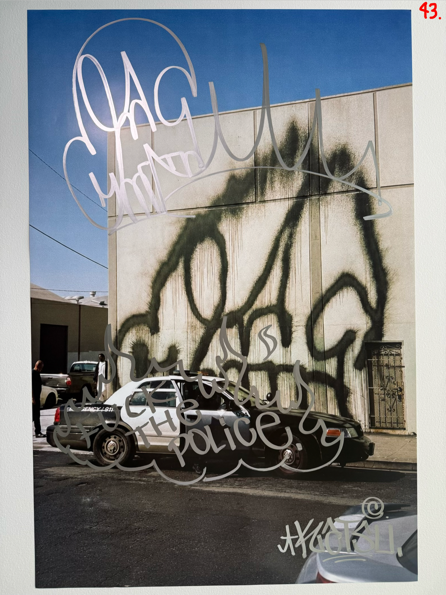 Image of the KATSU Skull Cop #43 poster laid out.