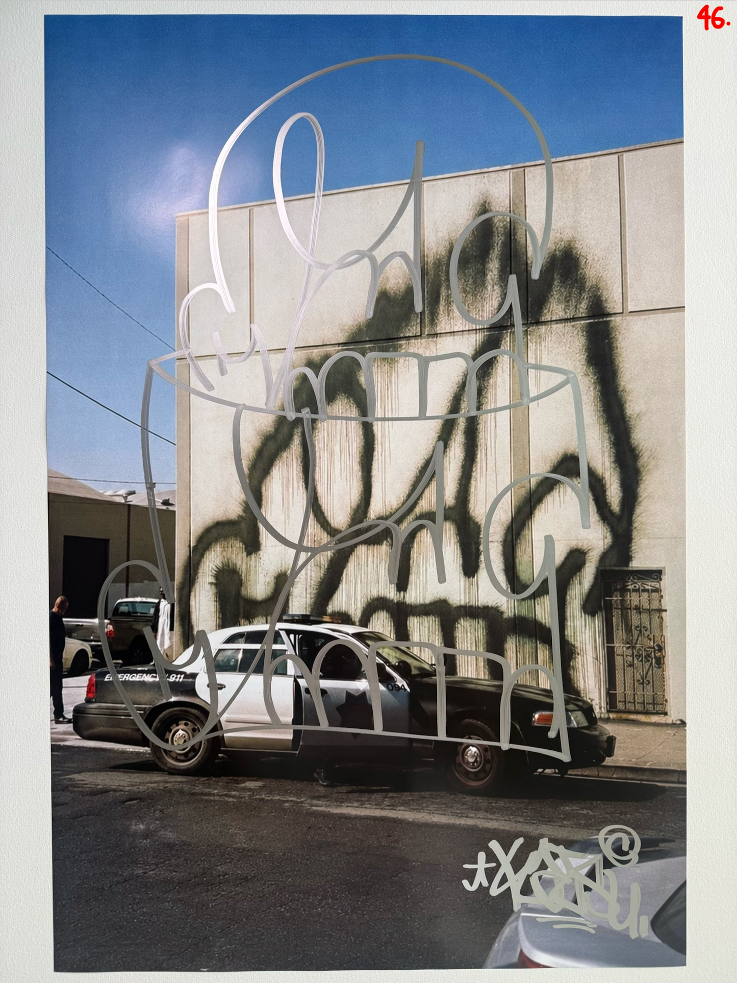 Image of the KATSU Skull Cop #46 poster laid out.