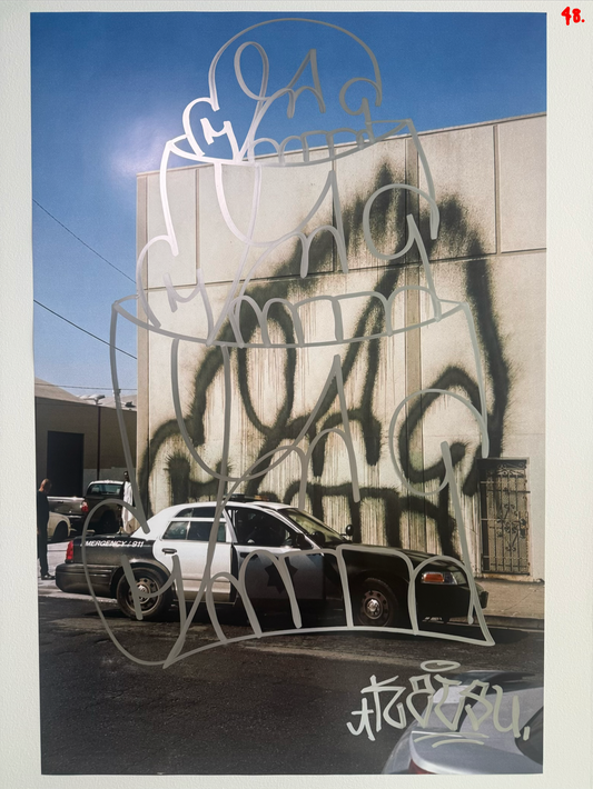 Image of the KATSU Skull Cop #48 poster laid out.