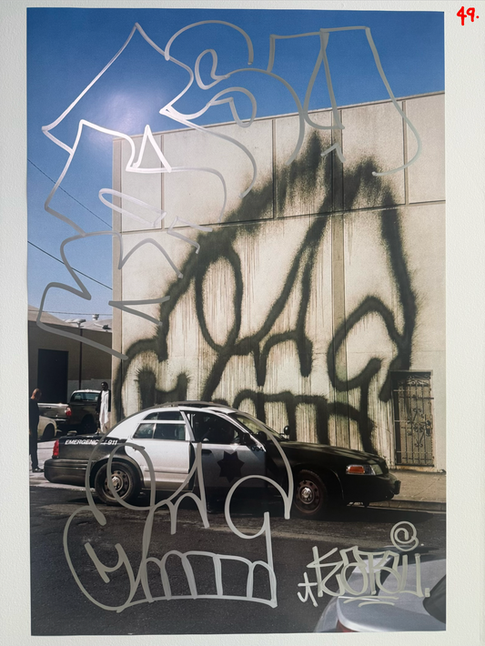 Image of the KATSU Skull Cop #49 poster laid out.