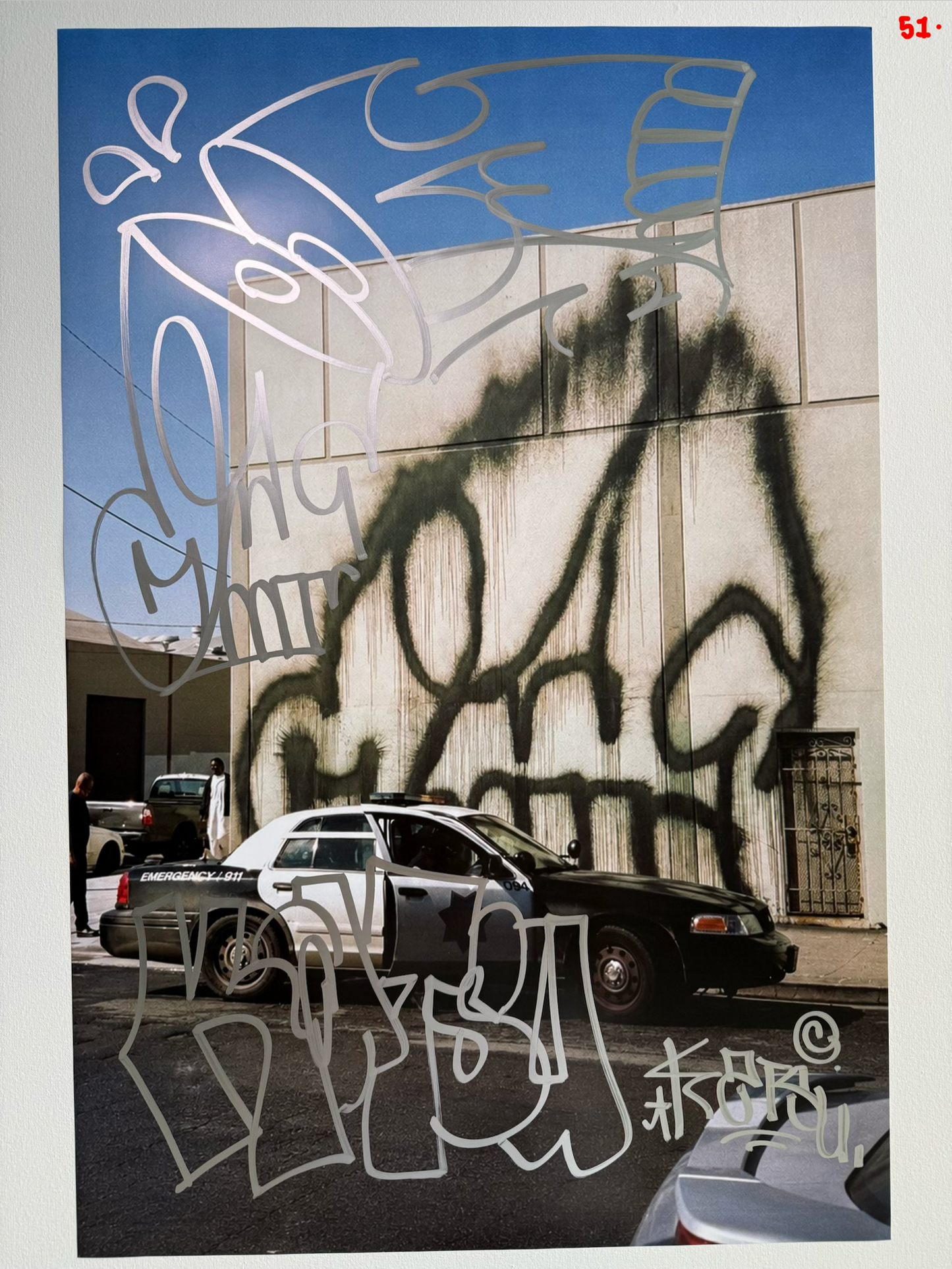 Image of the KATSU Skull Cop #51 poster laid out.