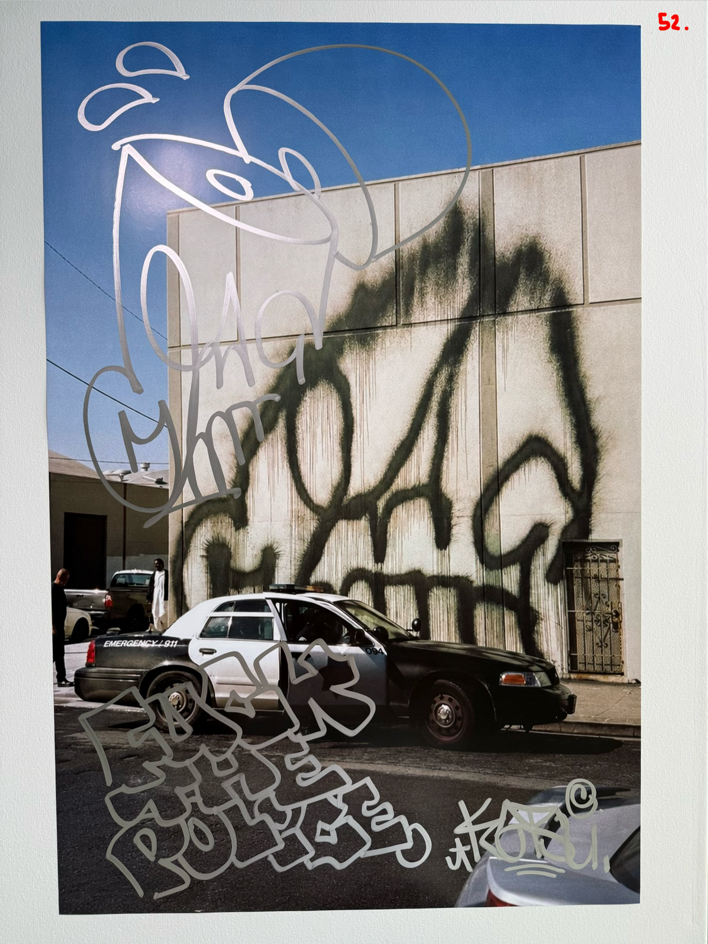 Image of the KATSU Skull Cop #52 poster laid out.