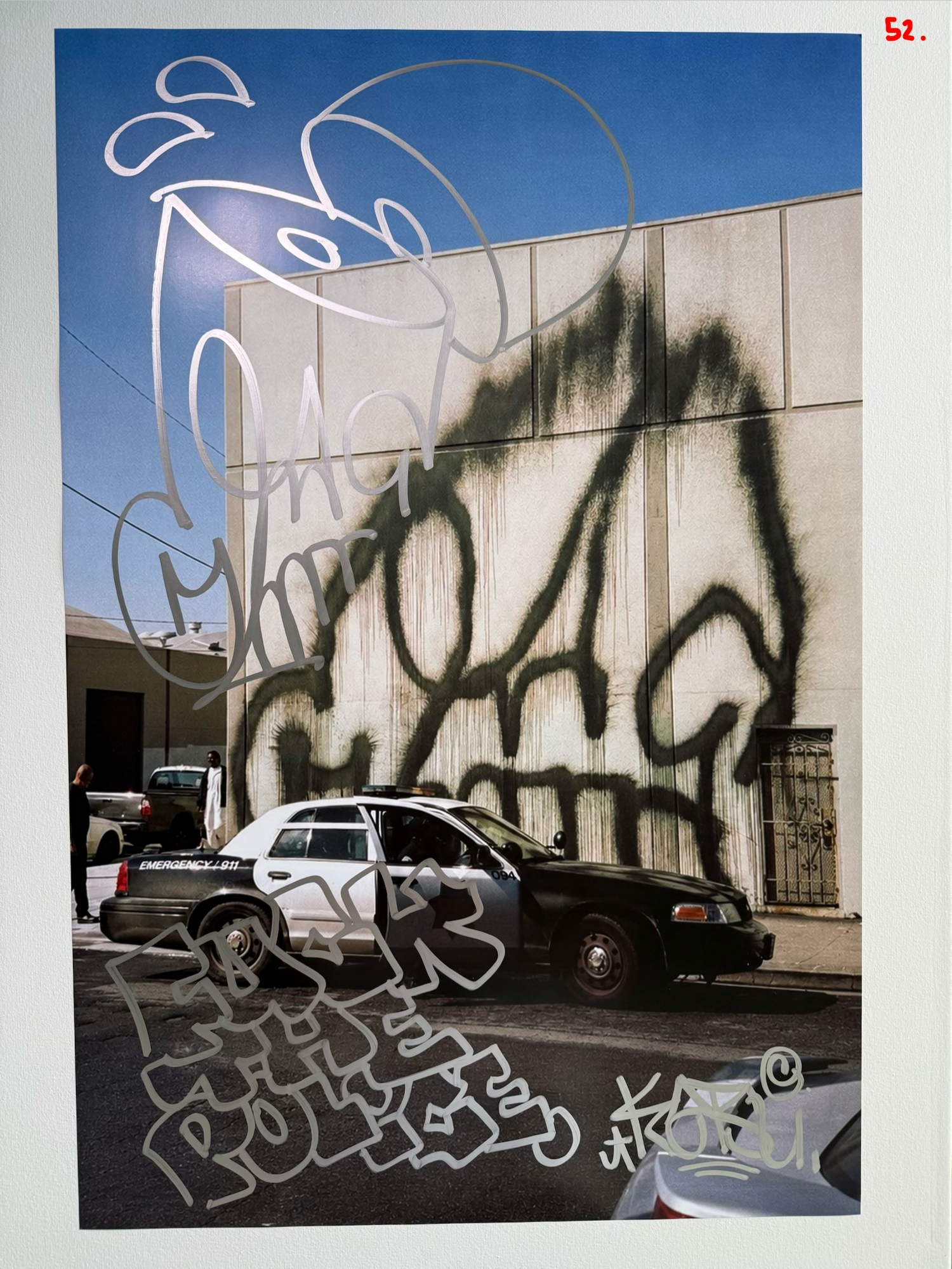 Image of the KATSU Skull Cop #52 poster laid out.