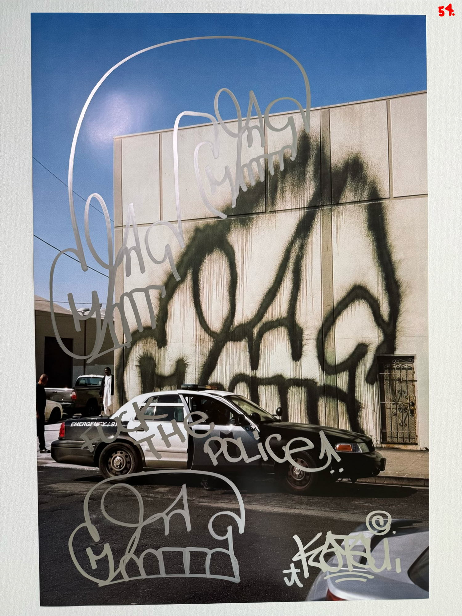 Image of the KATSU Skull Cop #54 poster laid out.