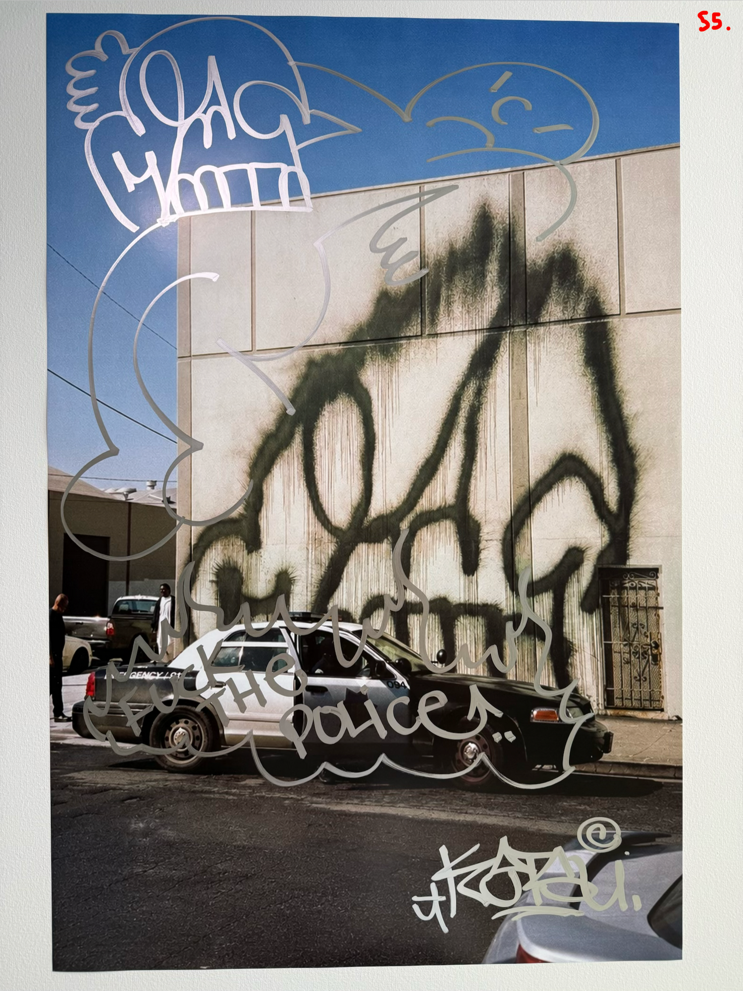 Image of the KATSU Skull Cop #55 poster laid out.