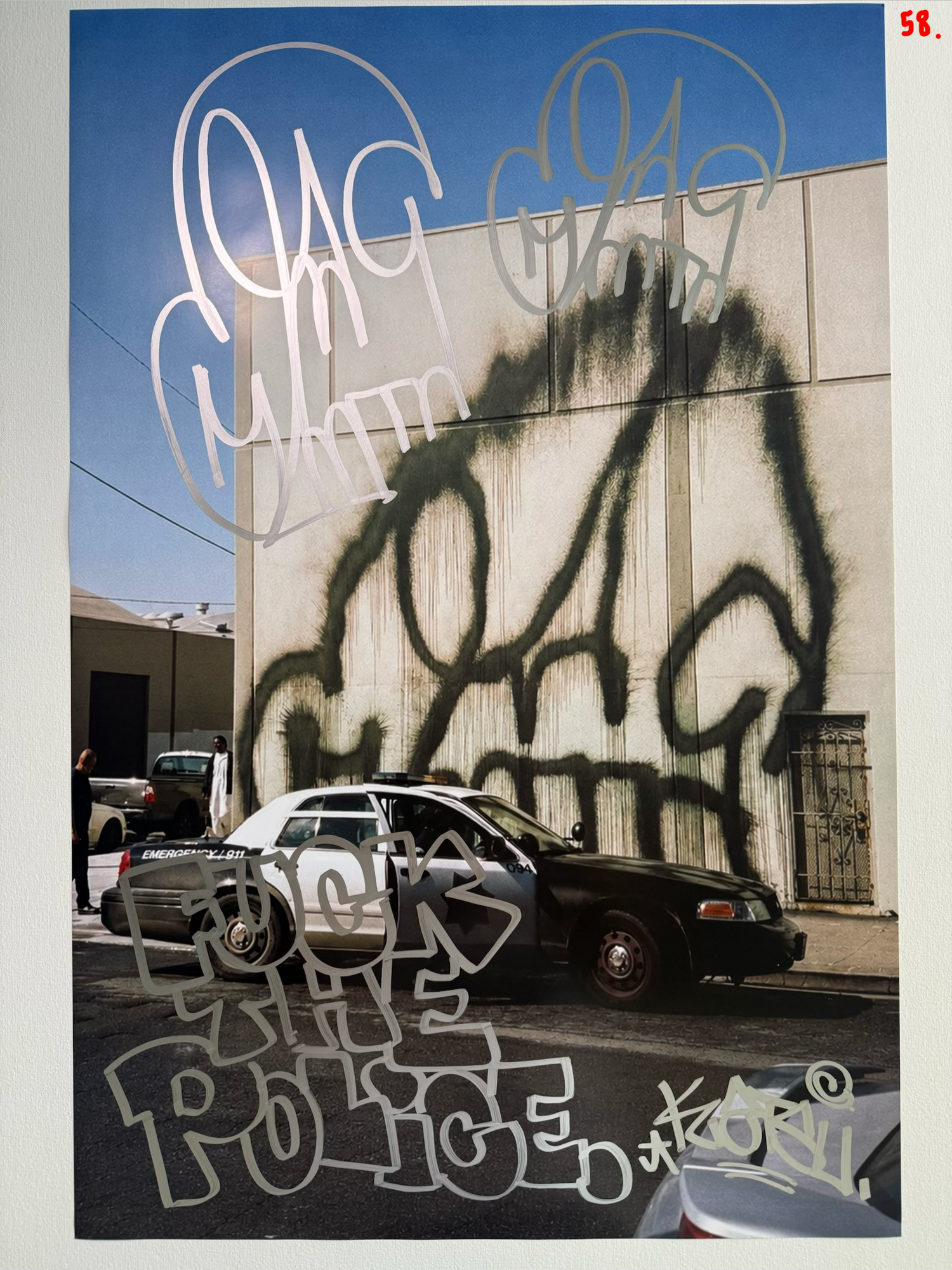 Image of the KATSU Skull Cop #58 poster laid out.