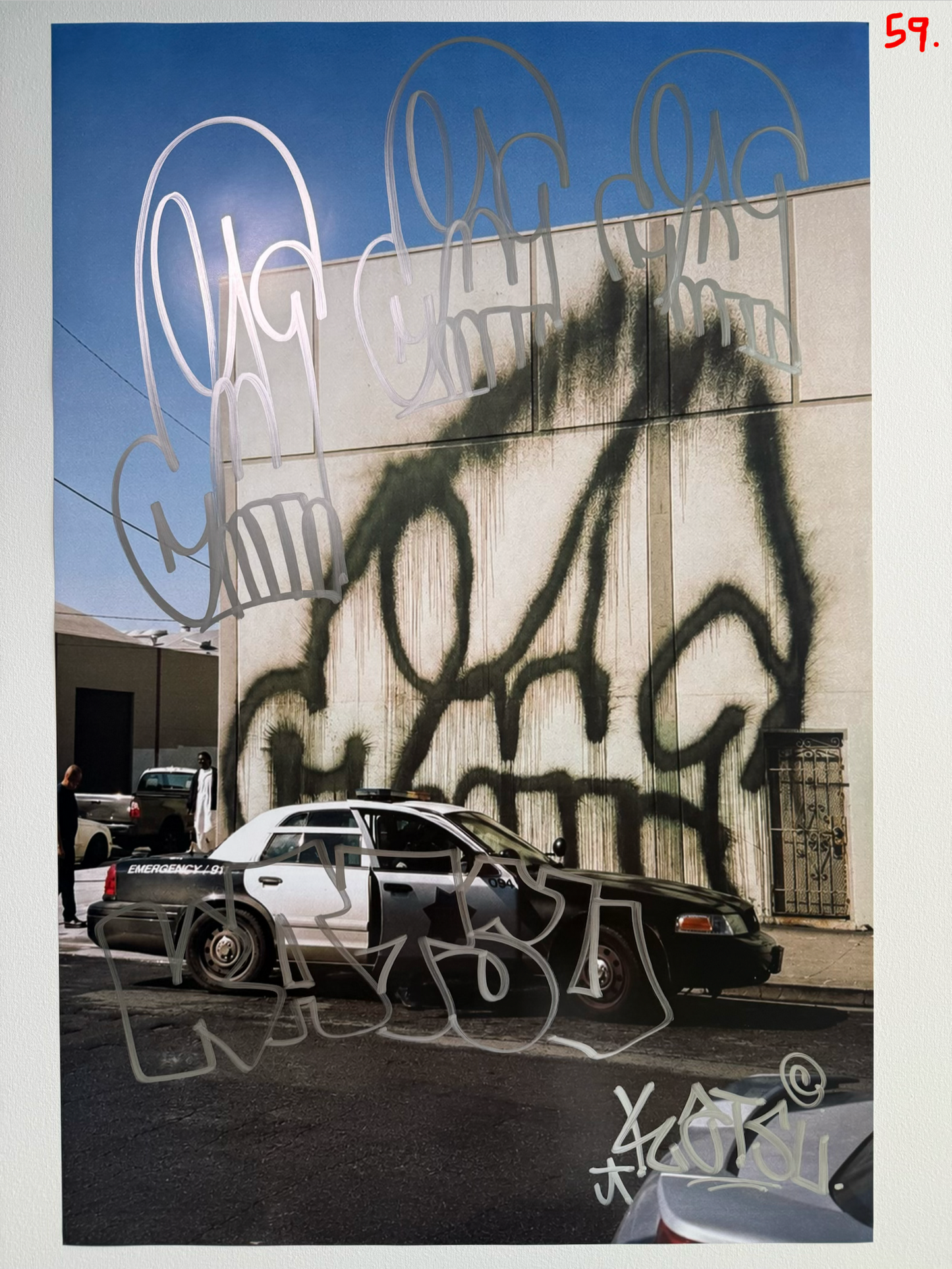 Image of the KATSU Skull Cop #59 poster laid out.