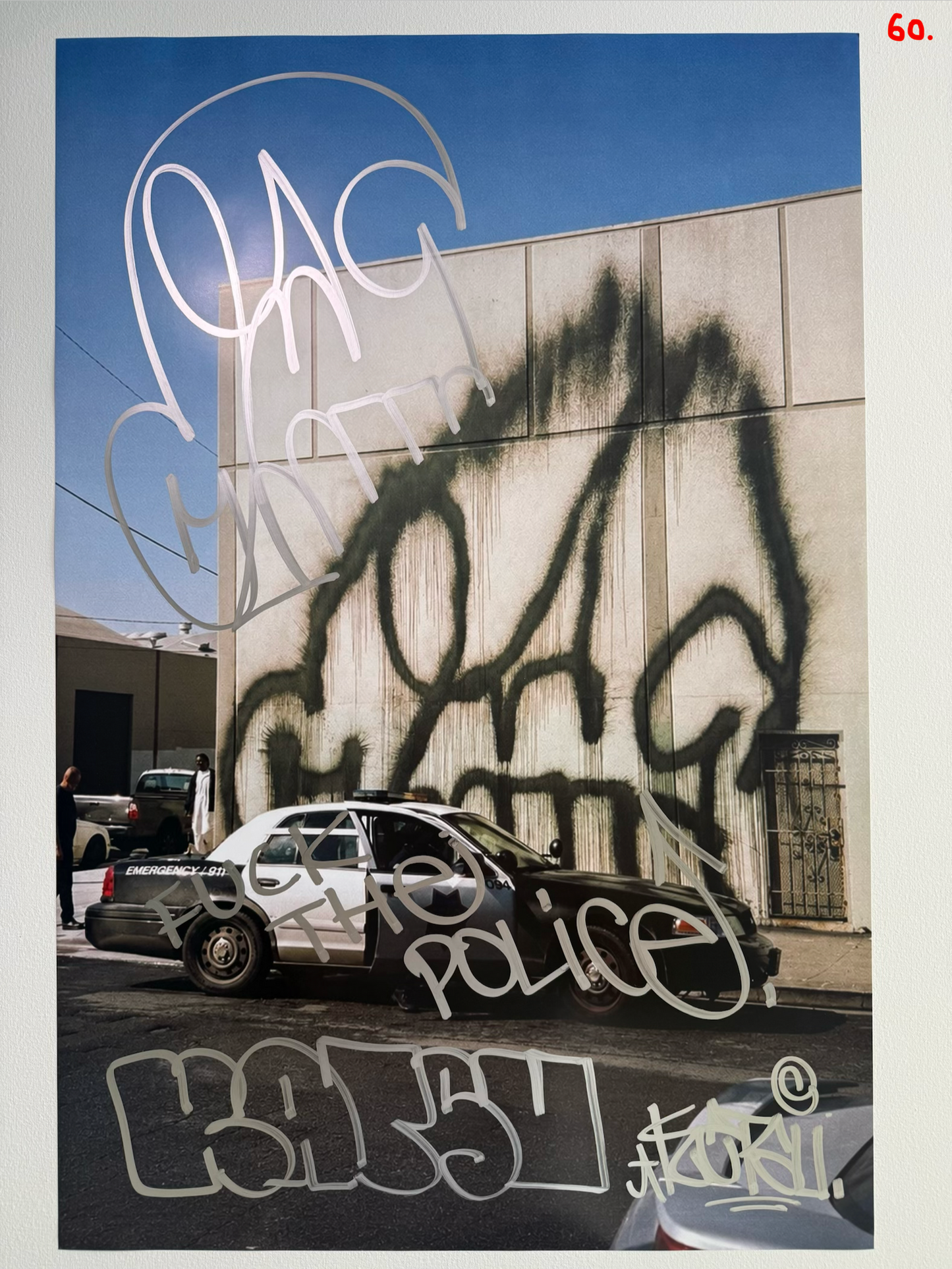 Image of the KATSU Skull Cop #60 poster laid out.