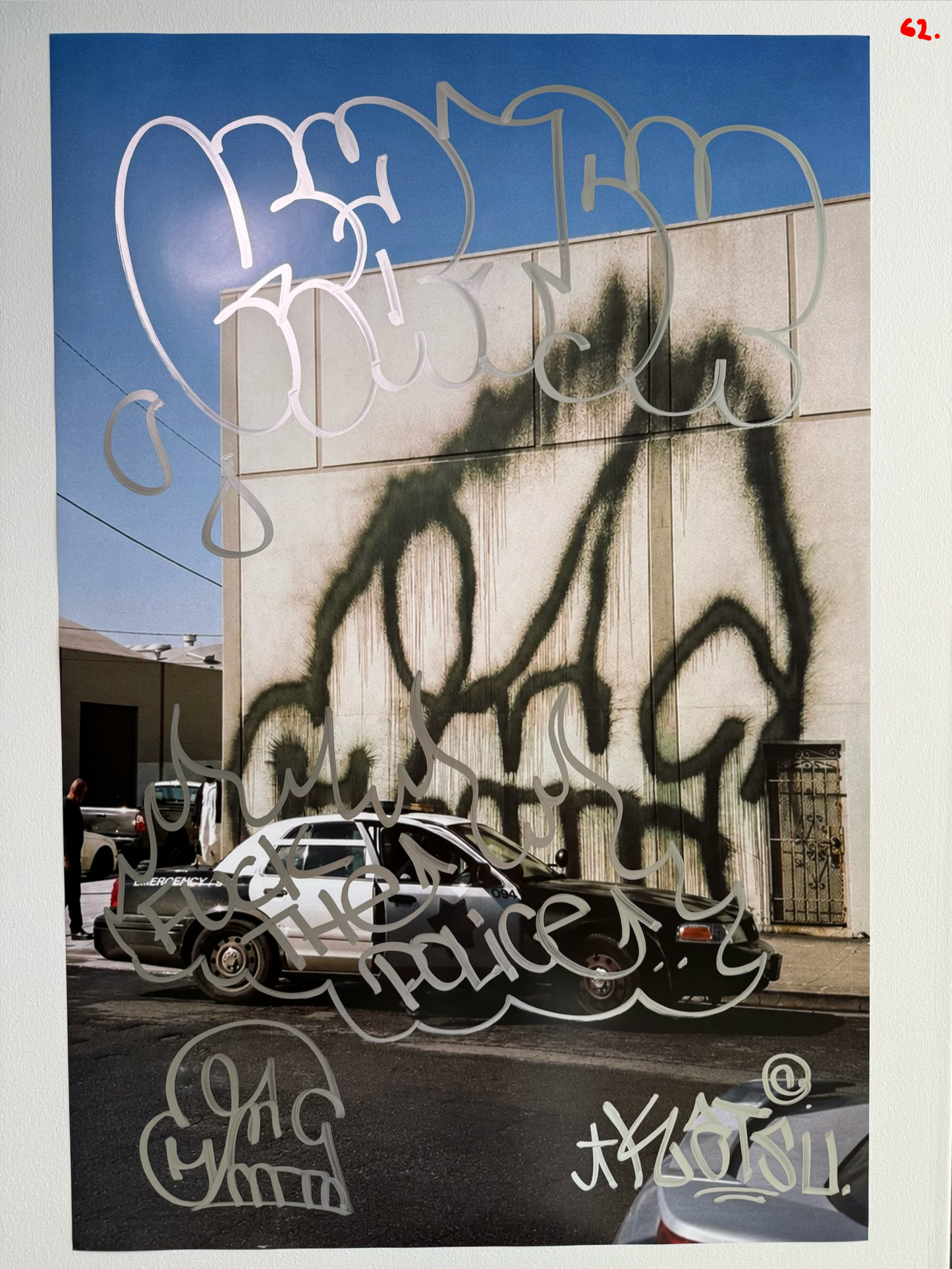 Image of the KATSU Skull Cop #62 poster laid out.