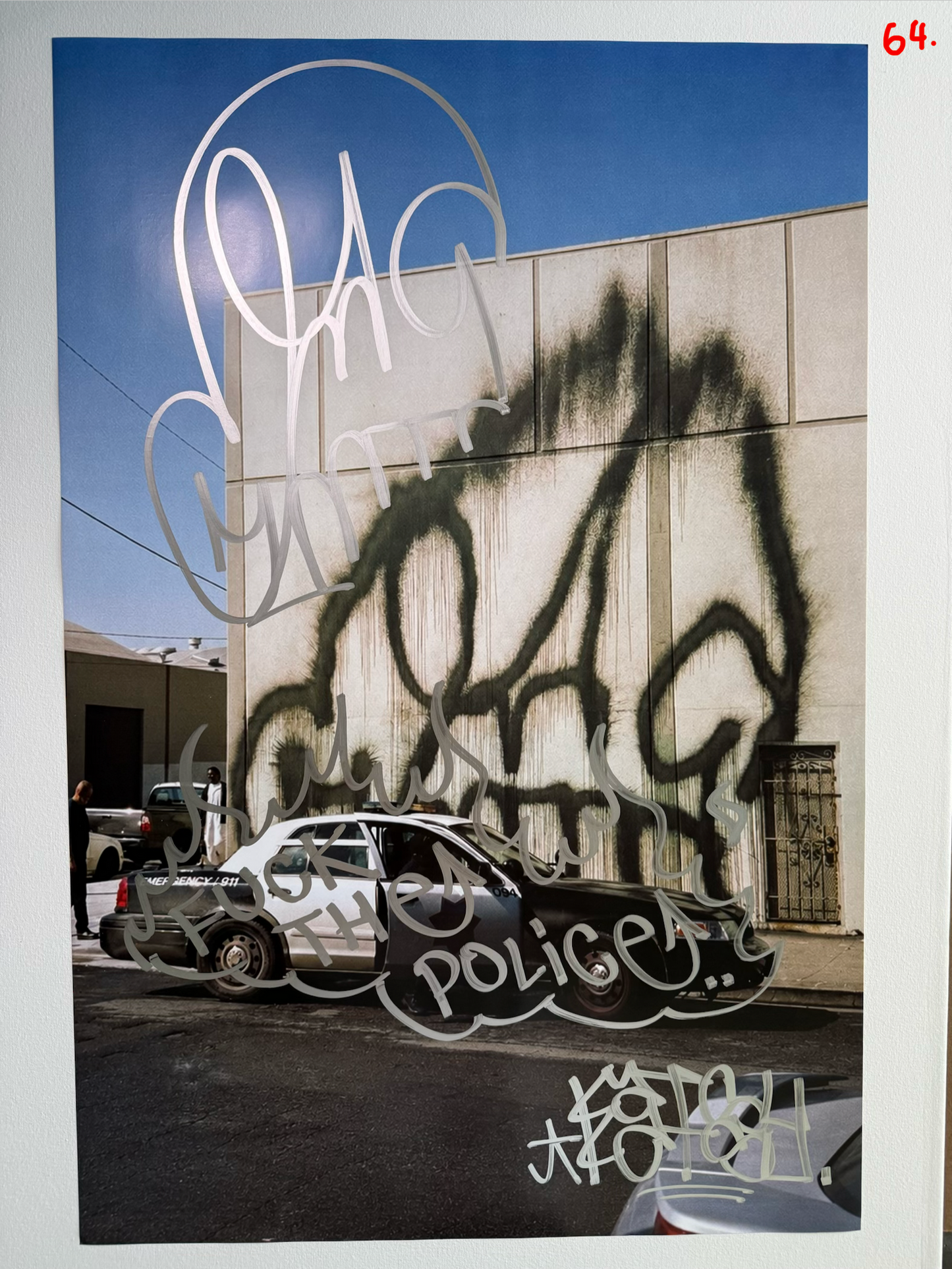 Image of the KATSU Skull Cop #64 poster laid out.
