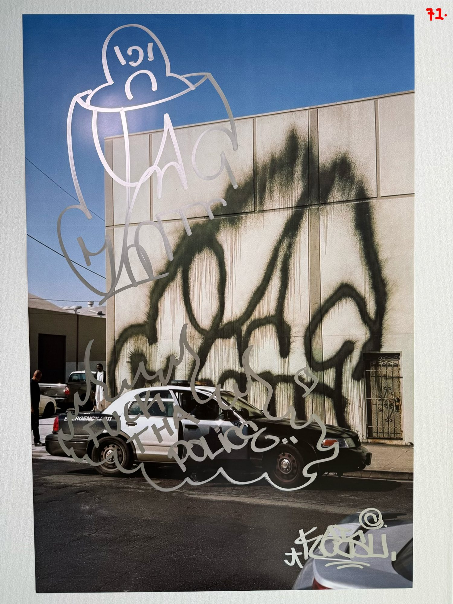 Image of the KATSU Skull Cop #71 poster laid out.